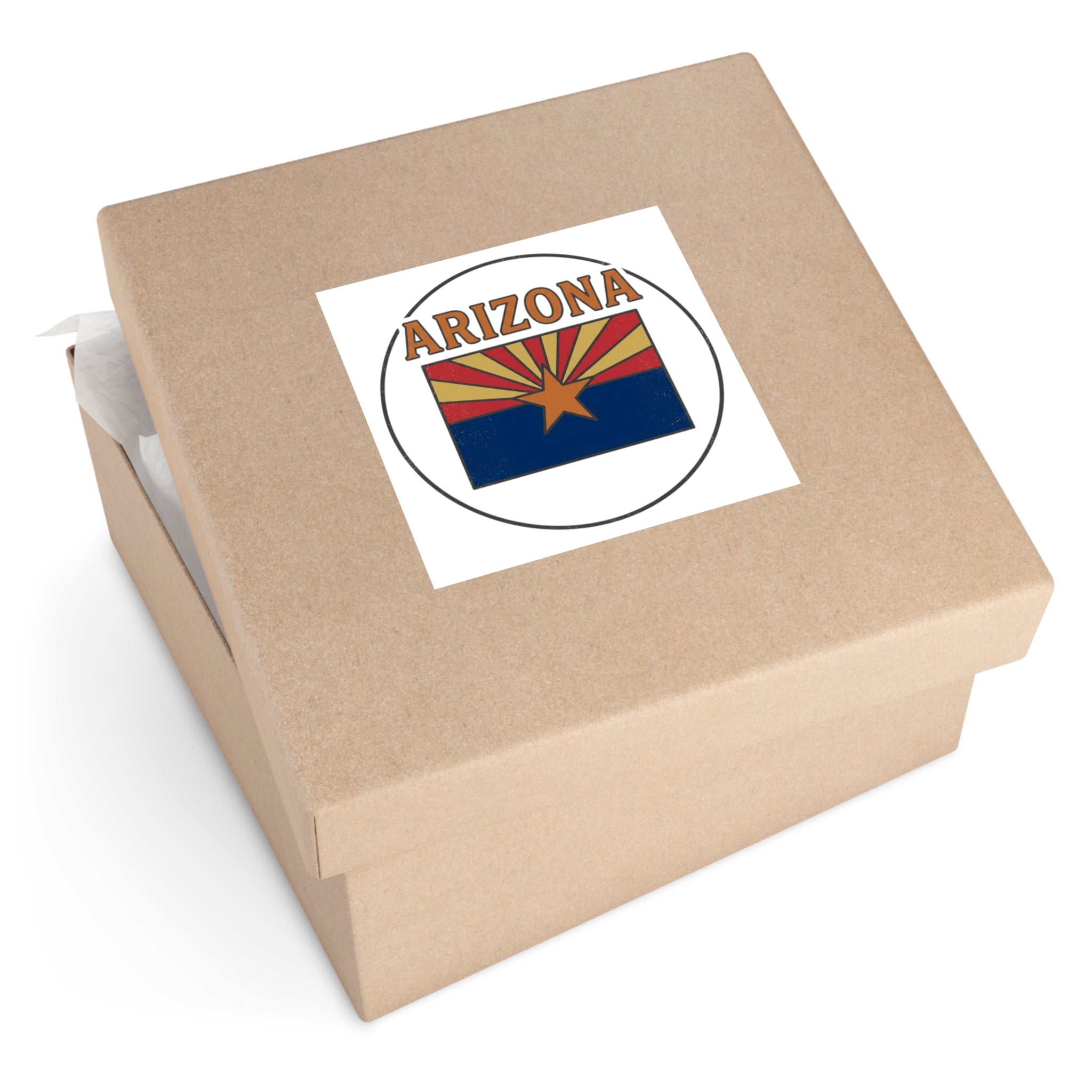 Arizona Flag Square Vinyl Sticker – Retro State Pride Decal — detail view 2
