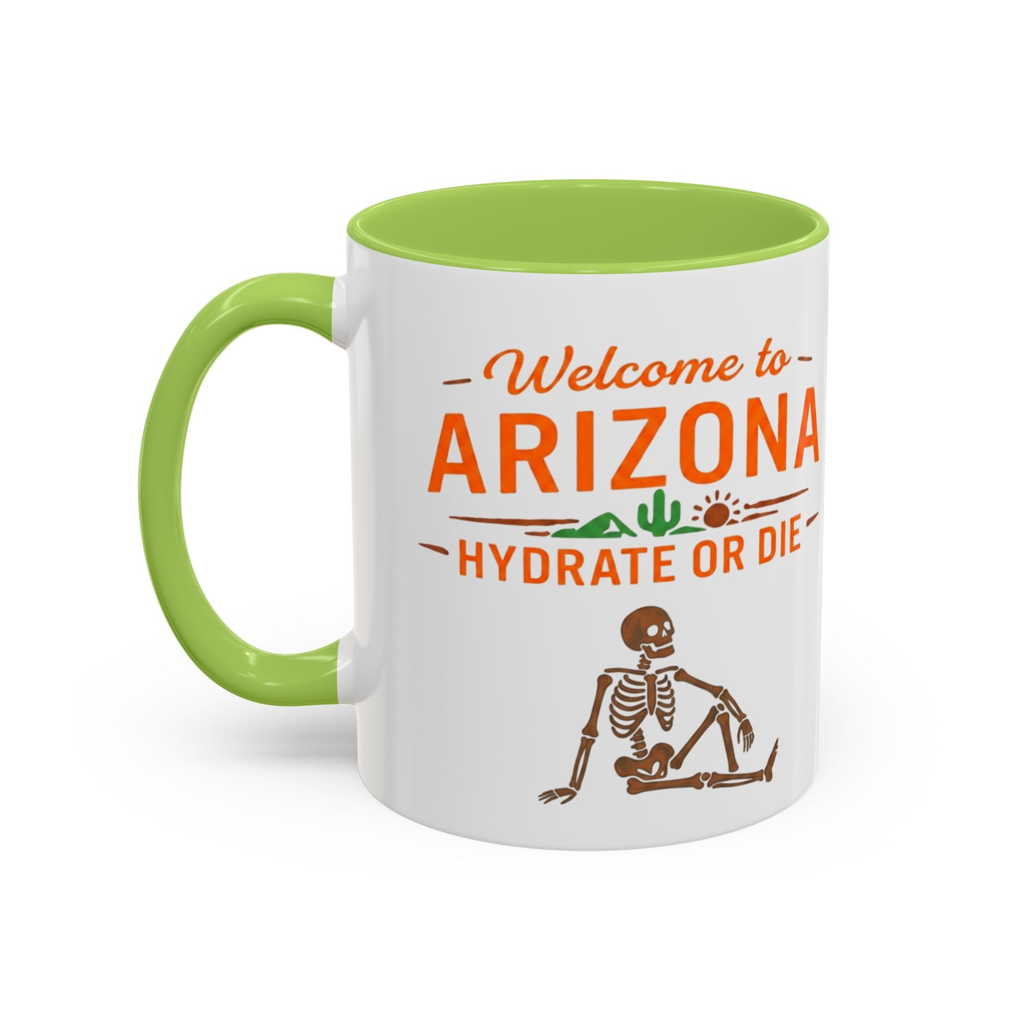 Arizona Mug - "Welcome to Arizona: Hydrate or Die" Coffee Cup (11/15oz) — front view 2