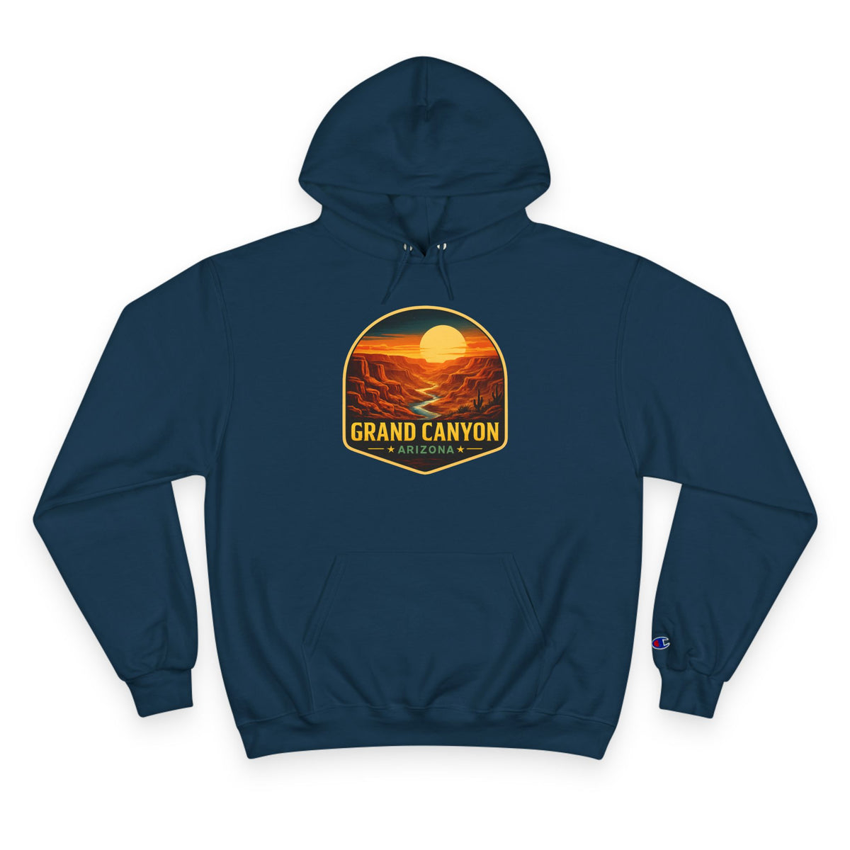 Arizona Desert Hoodie — Grand Canyon Sunset Badge Pullover — alternate view