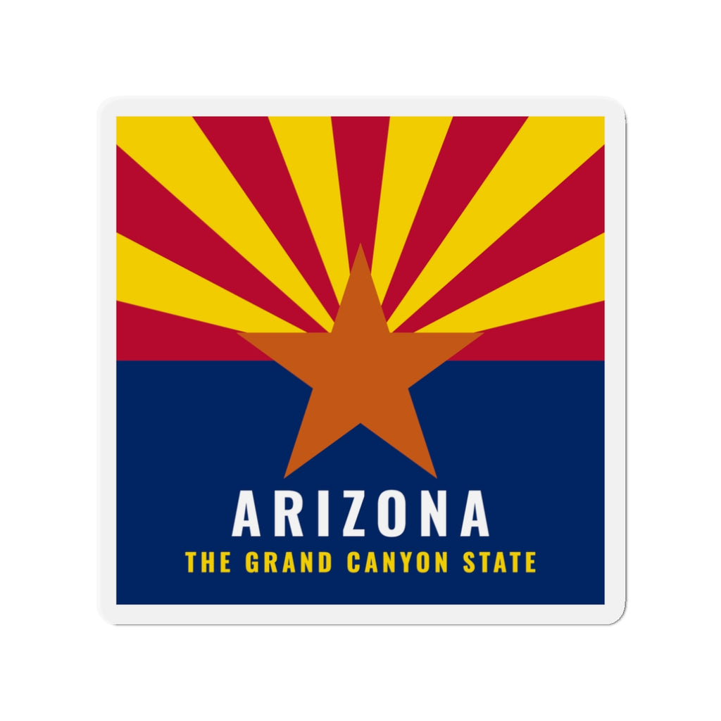 Arizona Grand Canyon State Flag Refrigerator Magnet – Die-Cut AZ Fridge Magnet — front view