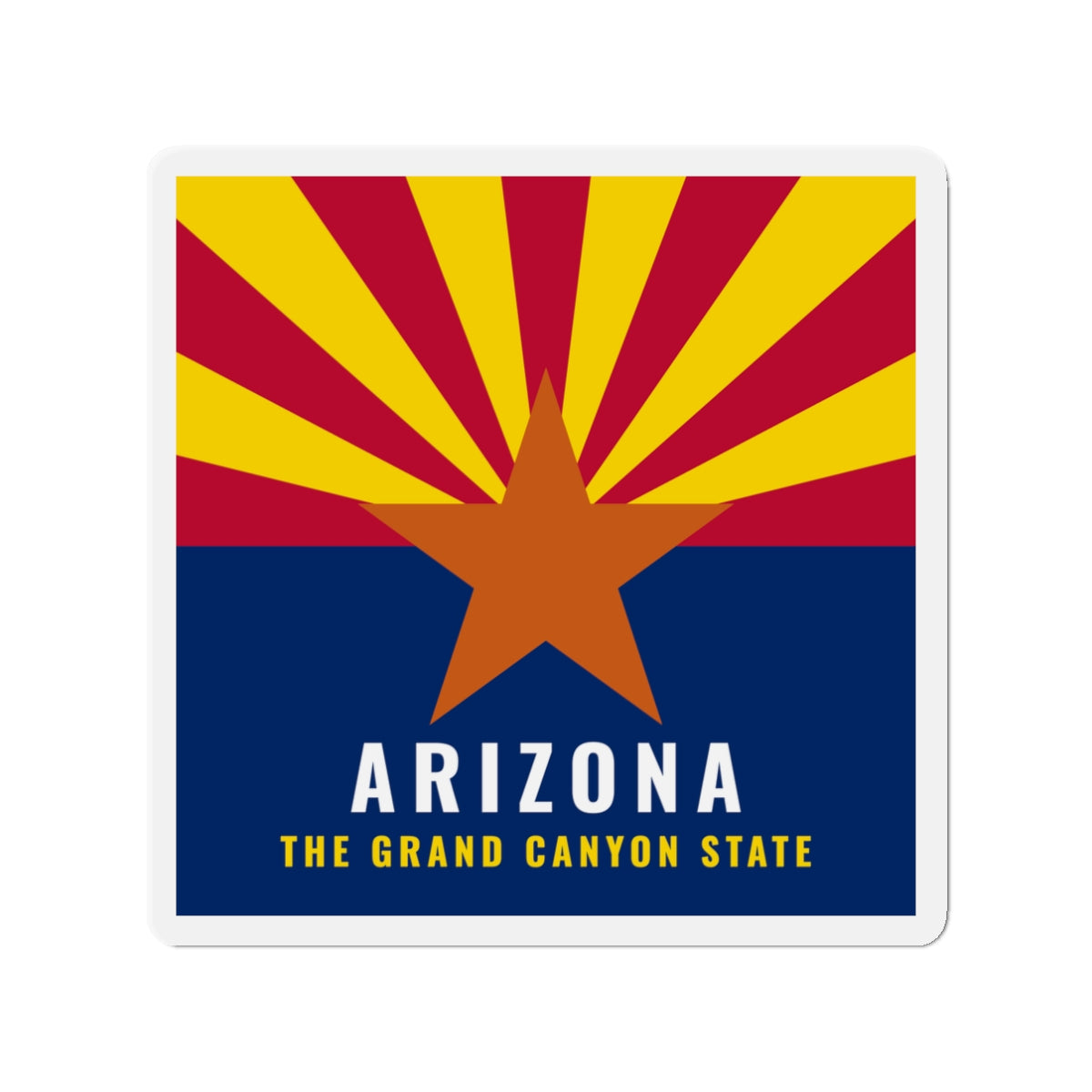 Arizona Grand Canyon State Flag Refrigerator Magnet – Die-Cut AZ Fridge Magnet — front view