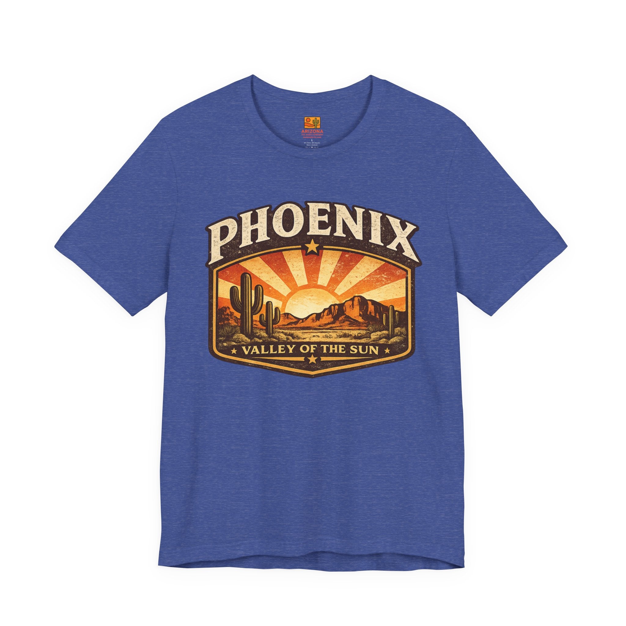 Phoenix Valley of the Sun Tee — Vintage Desert Sunset T-Shirt — side view 2