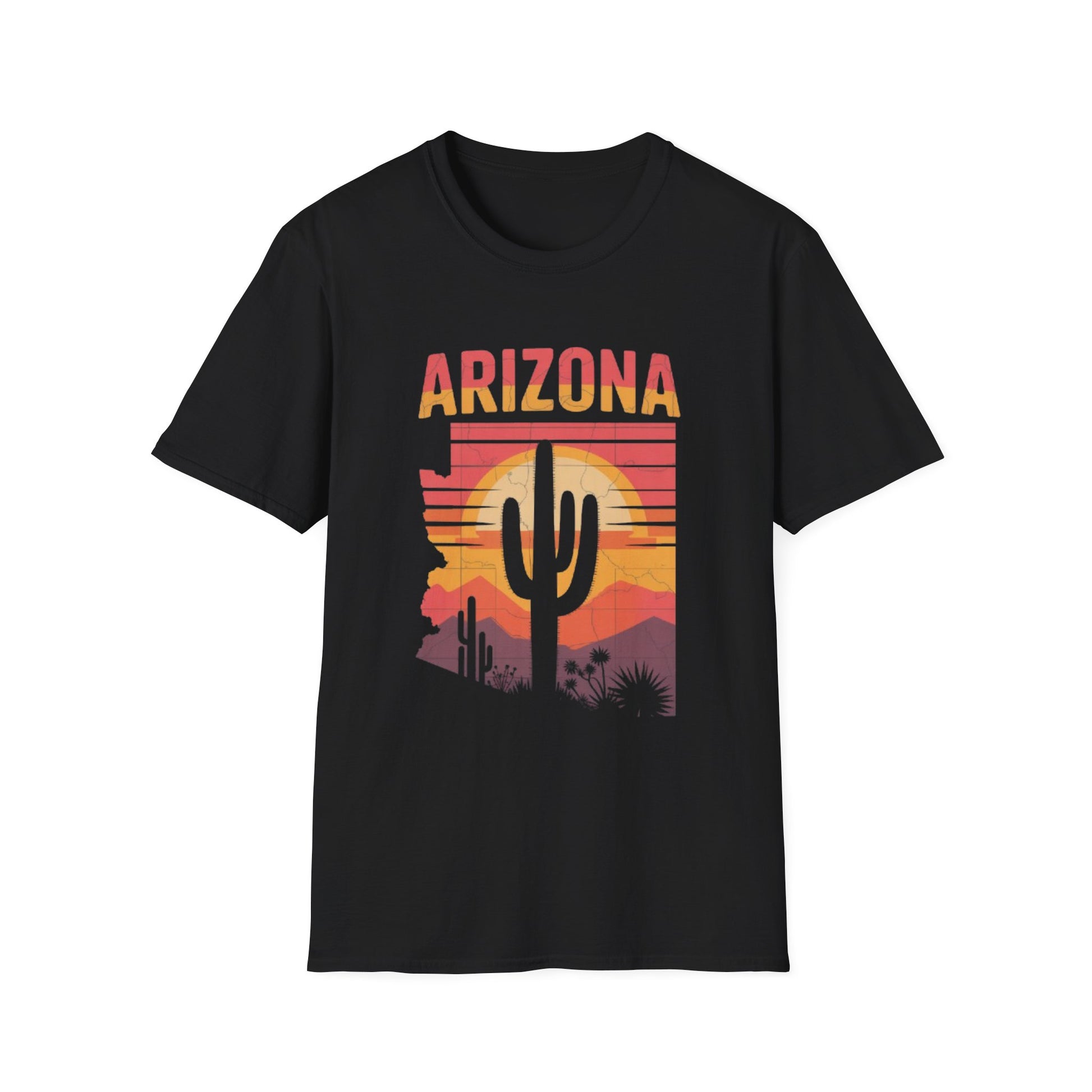 Arizona Desert Vibes T-Shirt, Unisex Softstyle Tee, Southwest Graphic Shirt, Perfect for Travel, Casual Wear, Gifts