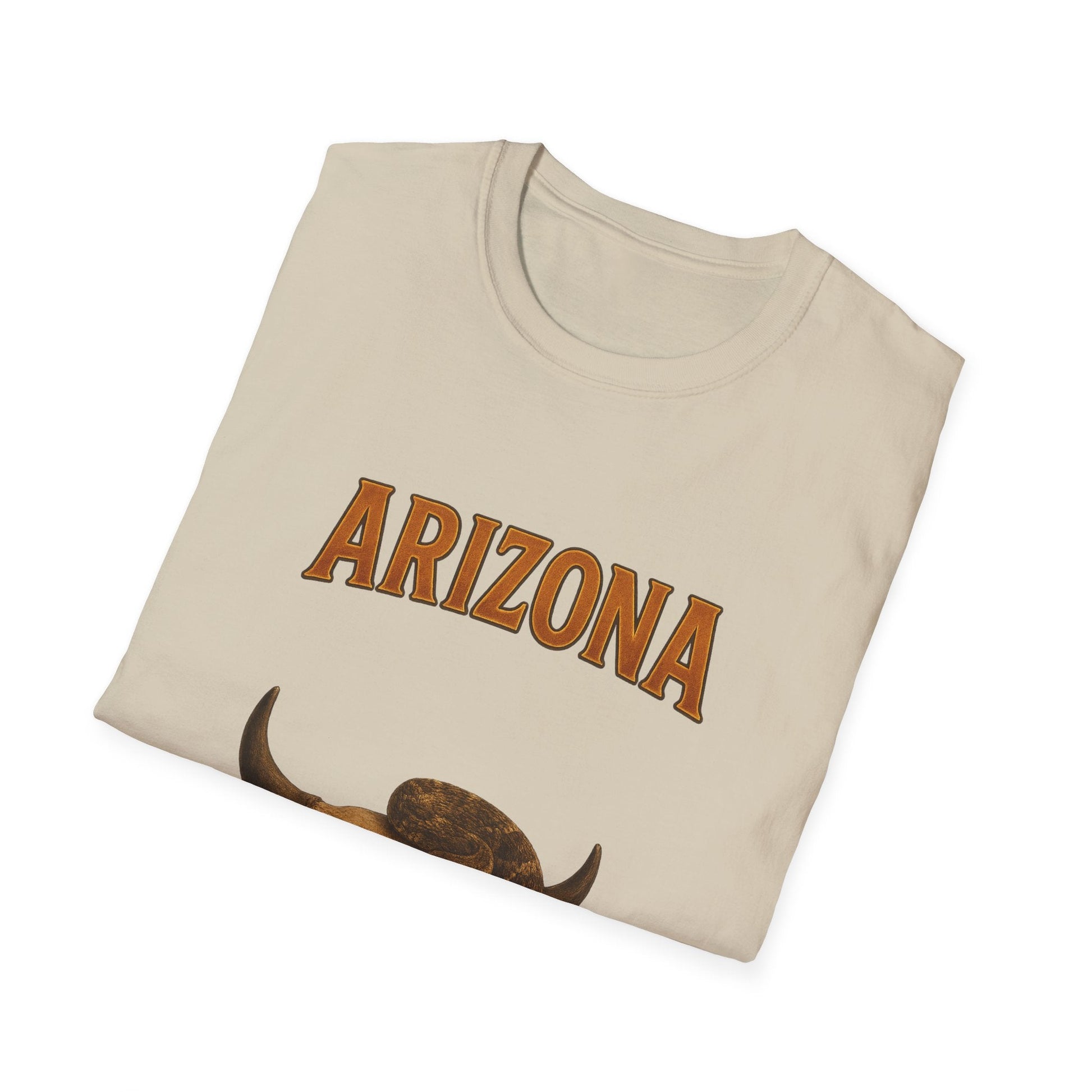 Arizona graphic t-shirt featuring a bull design, lightweight and unisex, ideal for casual wear.