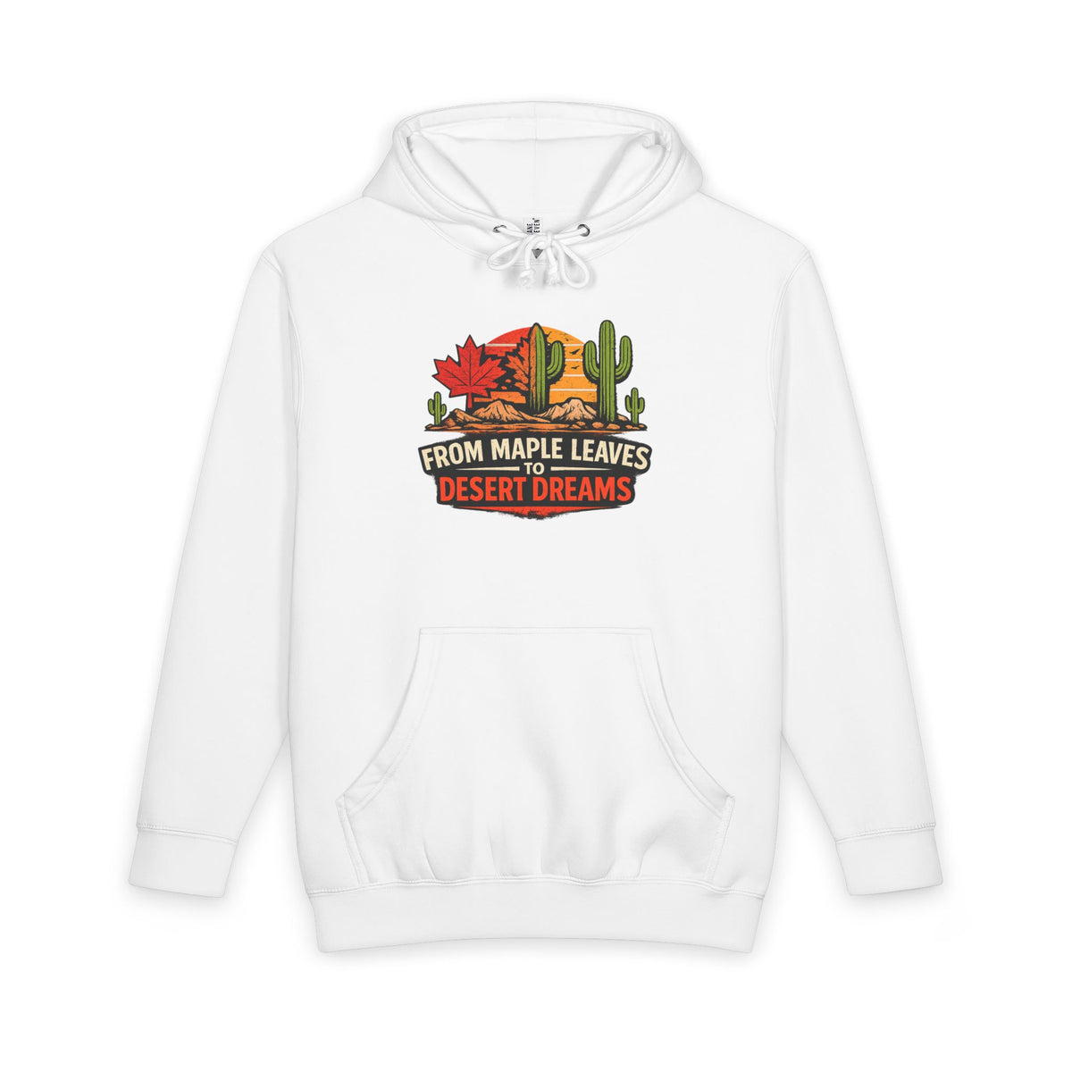 Arizona Desert Hoodie — From Maple Leaves to Desert Dreams Pullover — side view