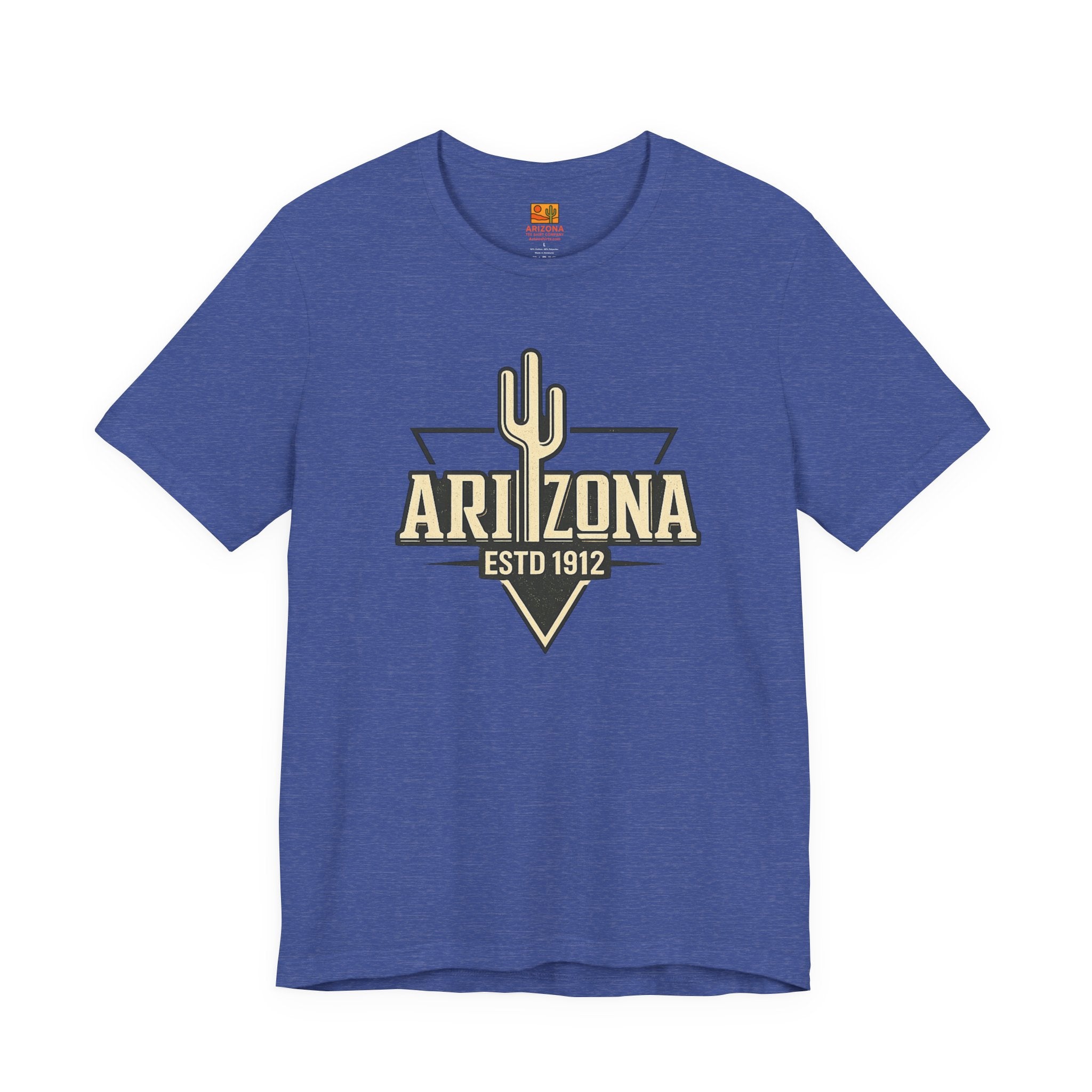 Arizona Cactus Vintage Logo Tee — ESTD 1912 Desert Graphic T-Shirt — back view 2