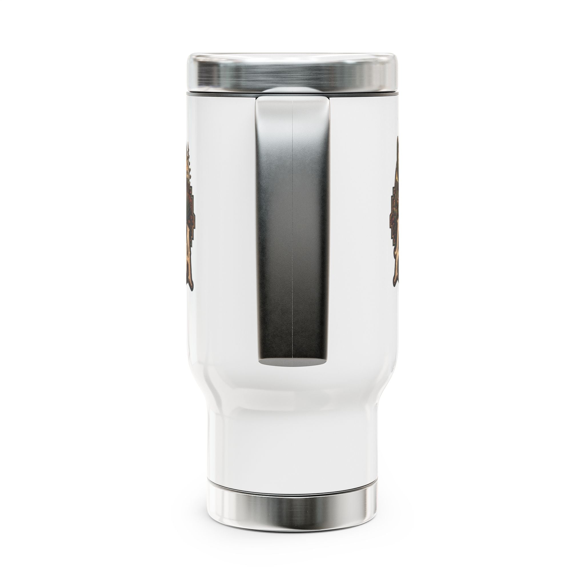 Arizona Desert Travel Mug — 14oz Stainless Steel Insulated Mug — lid detail