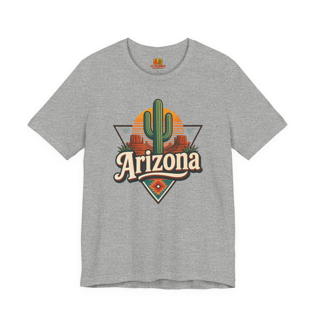 Vintage Arizona Saguaro Sunset T-Shirt – Retro Desert Southwest Tee — lifestyle view