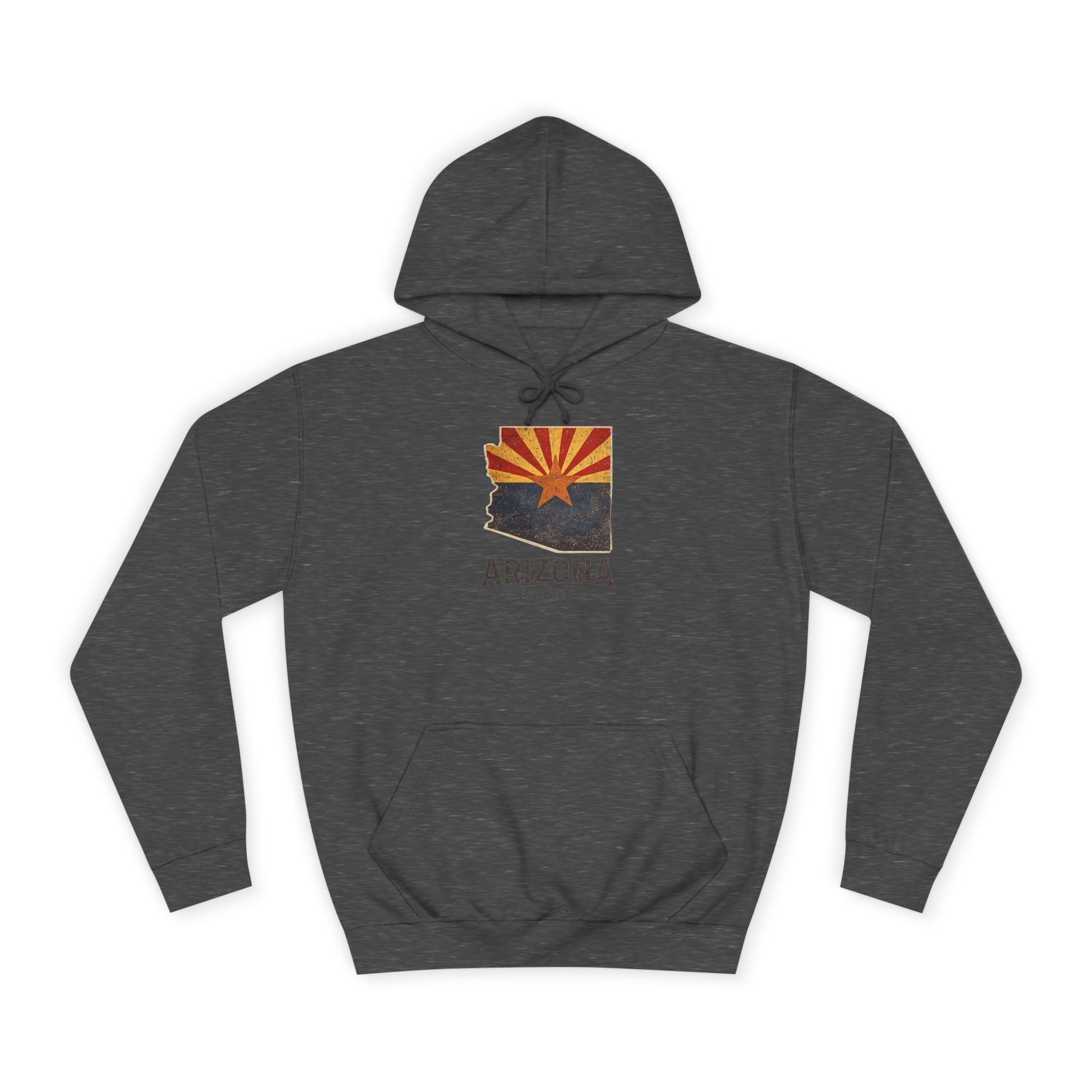 Arizona State Flag Pullover Hoodie — Vintage 'Arizona Est. 1912' Graphic Sweatshirt — detail view