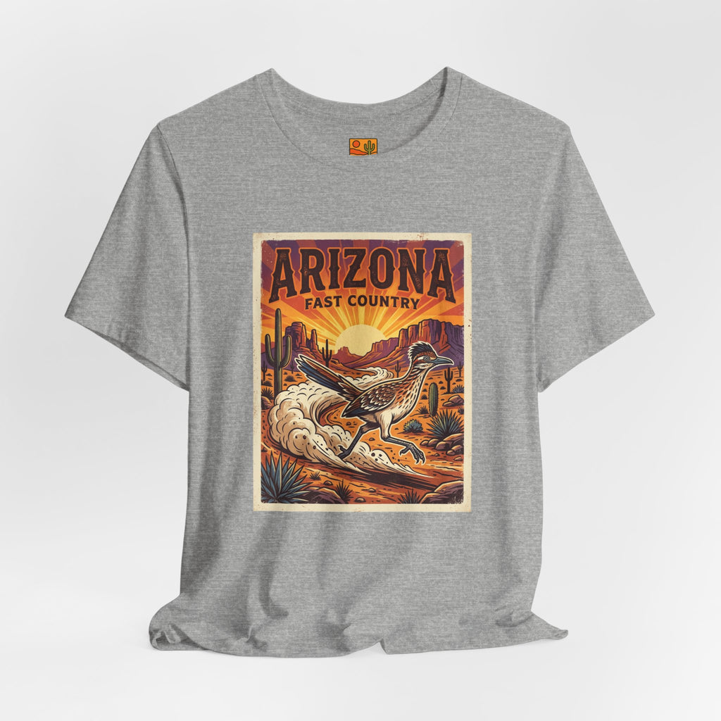 Arizona Fast Country Tee — Vintage Roadrunner Desert Graphic T-Shirt — lifestyle view 2
