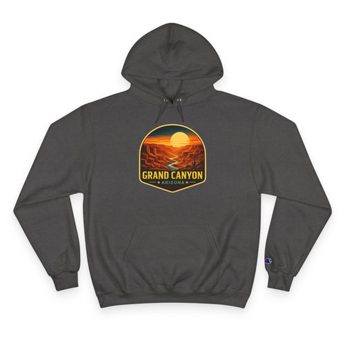 Arizona Desert Hoodie — Grand Canyon Sunset Badge Pullover — front view