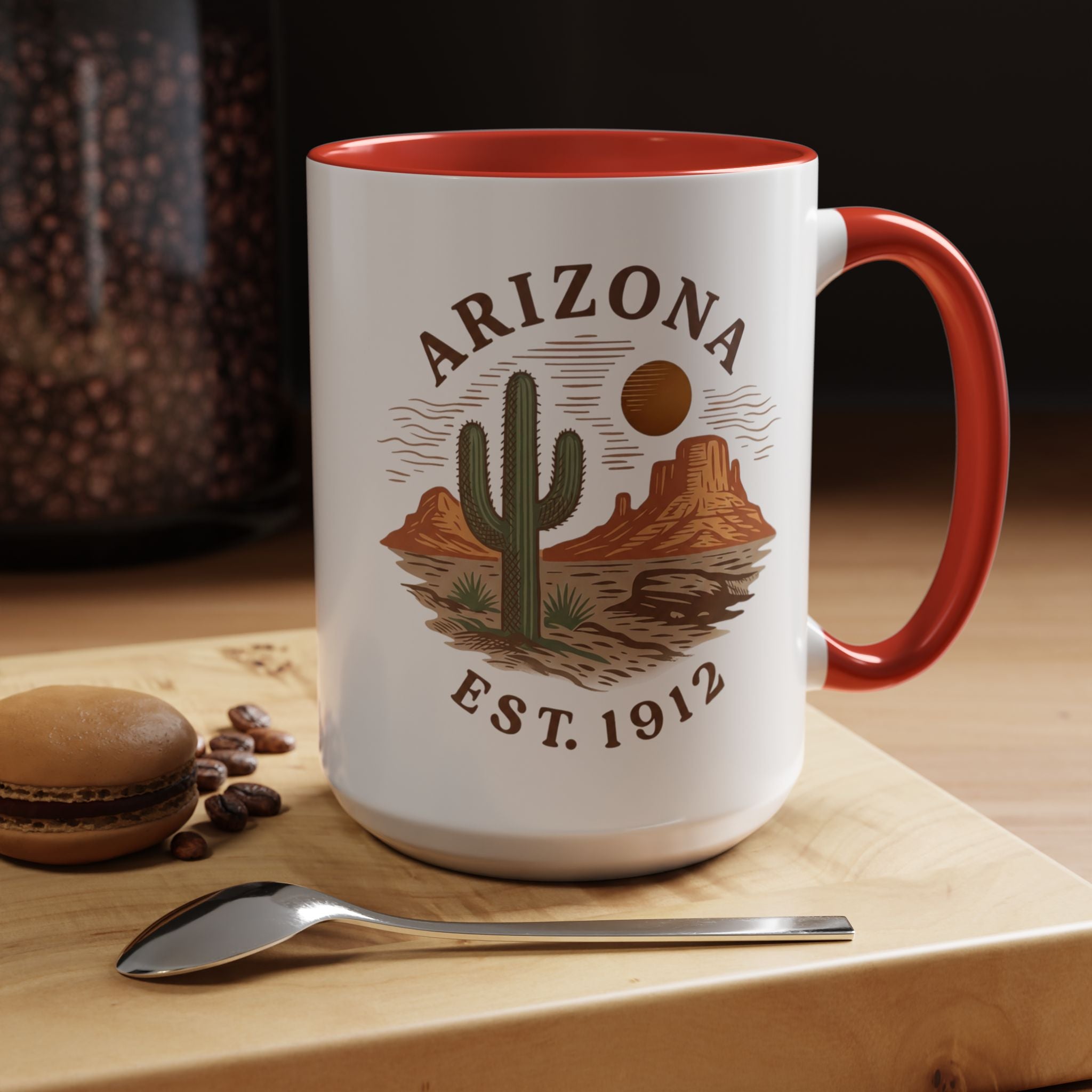Arizona Desert Coffee Mug – ‘Arizona Est. 1912’ Accent Ceramic Mug (11/15oz) — detail view