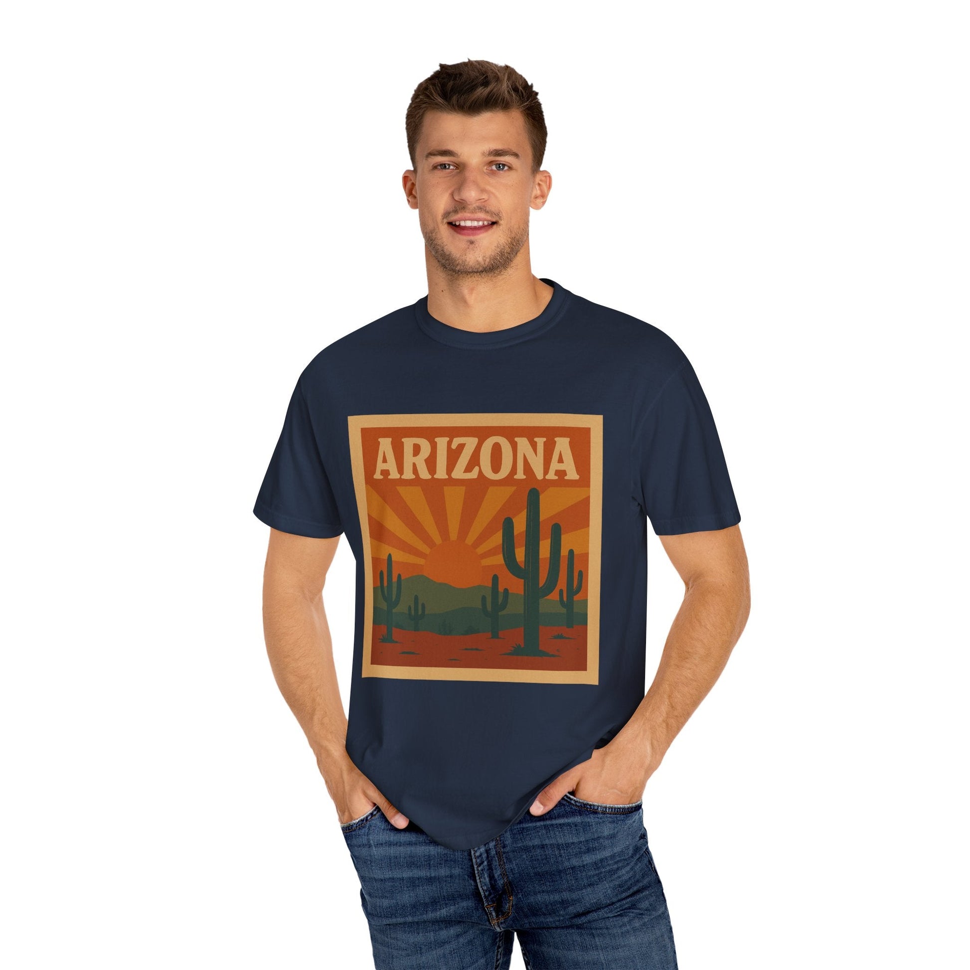 Arizona Sunset Unisex Garment-Dyed T-Shirt Printify