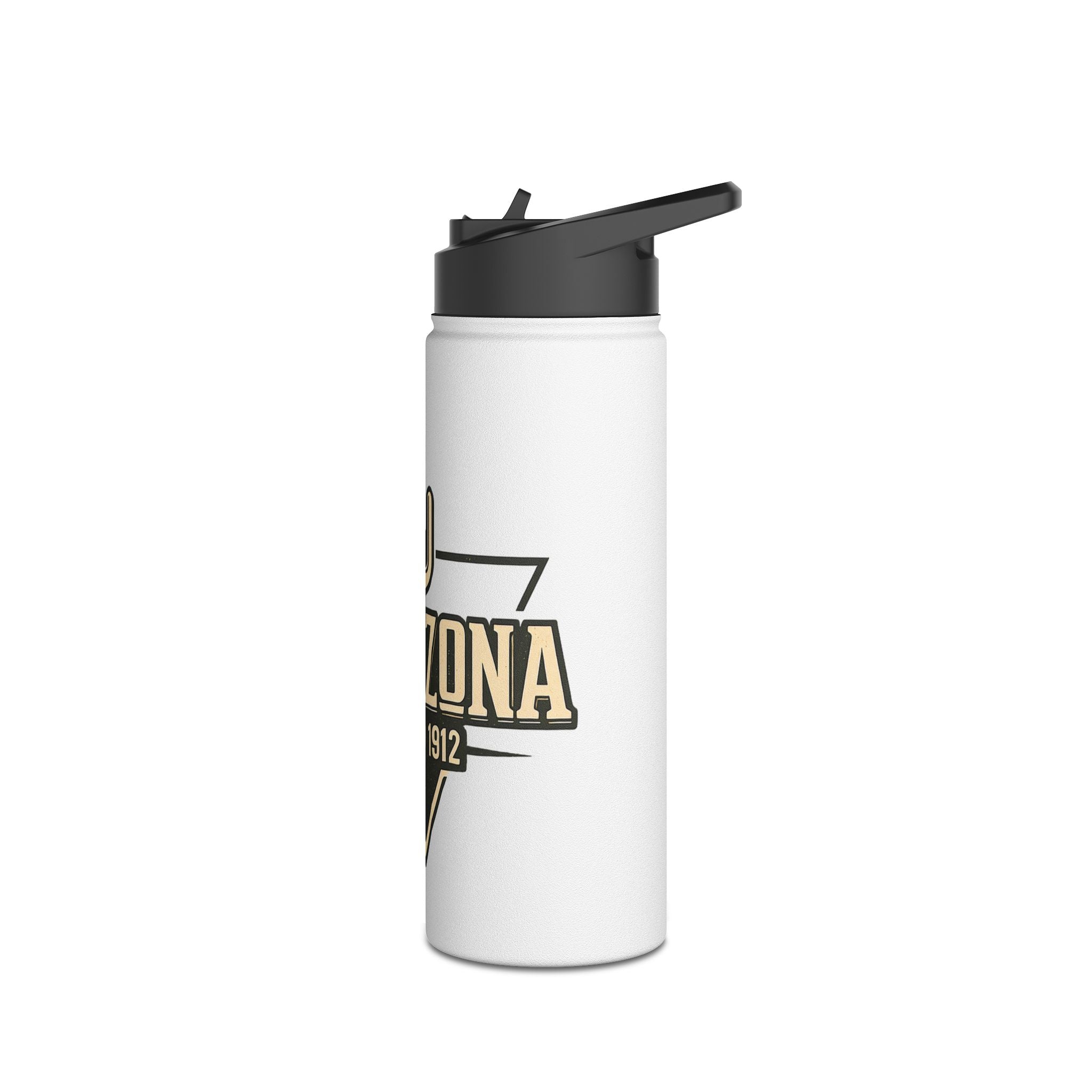 Arizona Cactus Stainless Steel Water Bottle — ESTD 1912 Travel Flask — side view