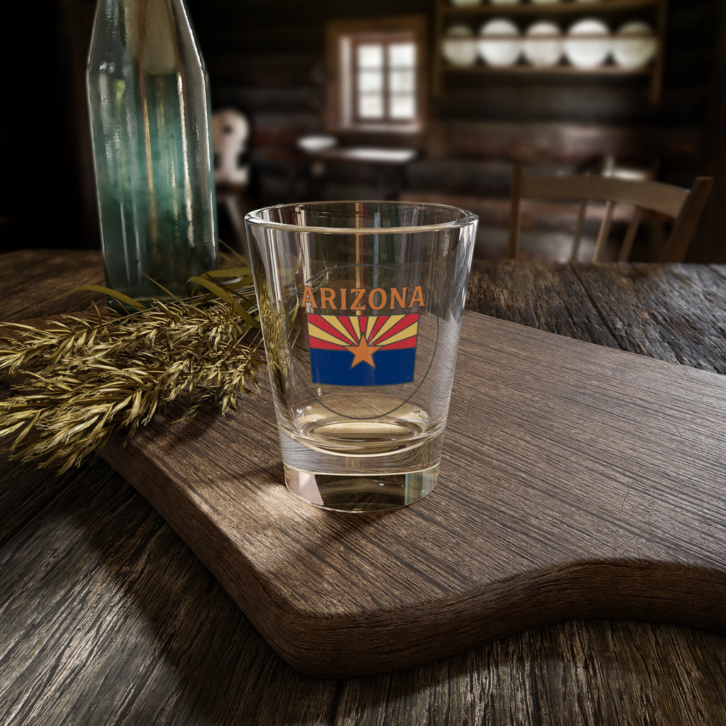 Arizona State Flag Shot Glass — 1.5oz Souvenir Shooter — front view