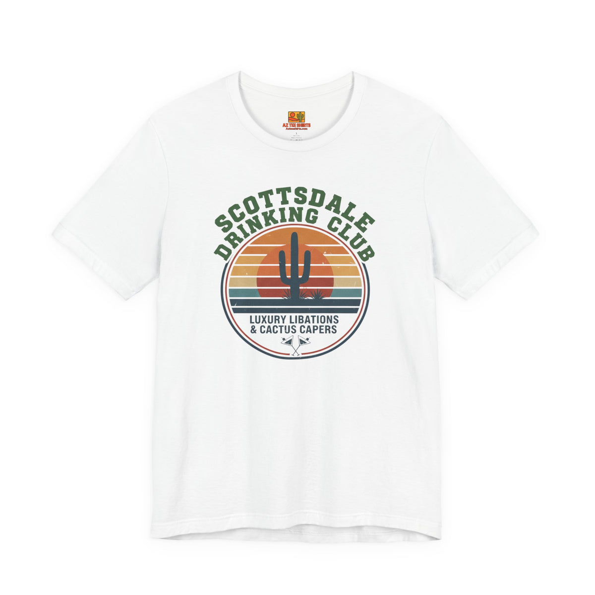 Scottsdale Drinking Club Retro Cactus Sunset Tee — alternate view