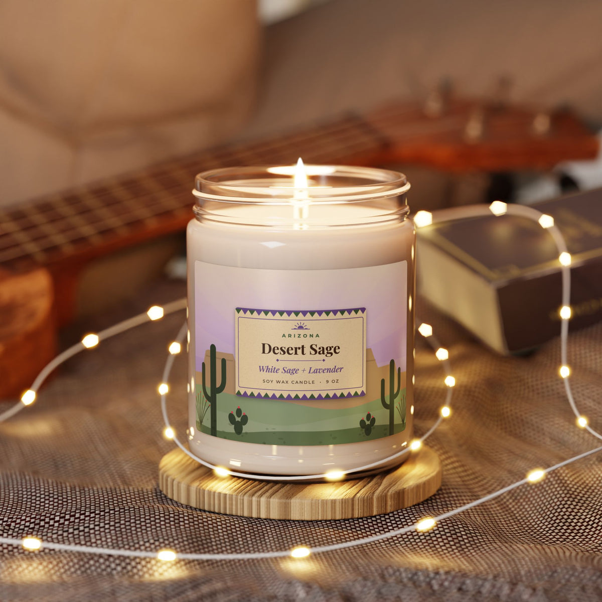 Desert Sage Candle – White Sage & Lavender Arizona Soy Candle 9oz — side view