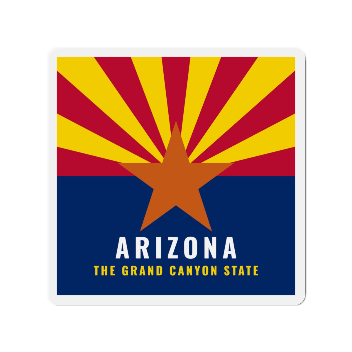Arizona Grand Canyon State Flag Refrigerator Magnet – Die-Cut AZ Fridge Magnet — side view