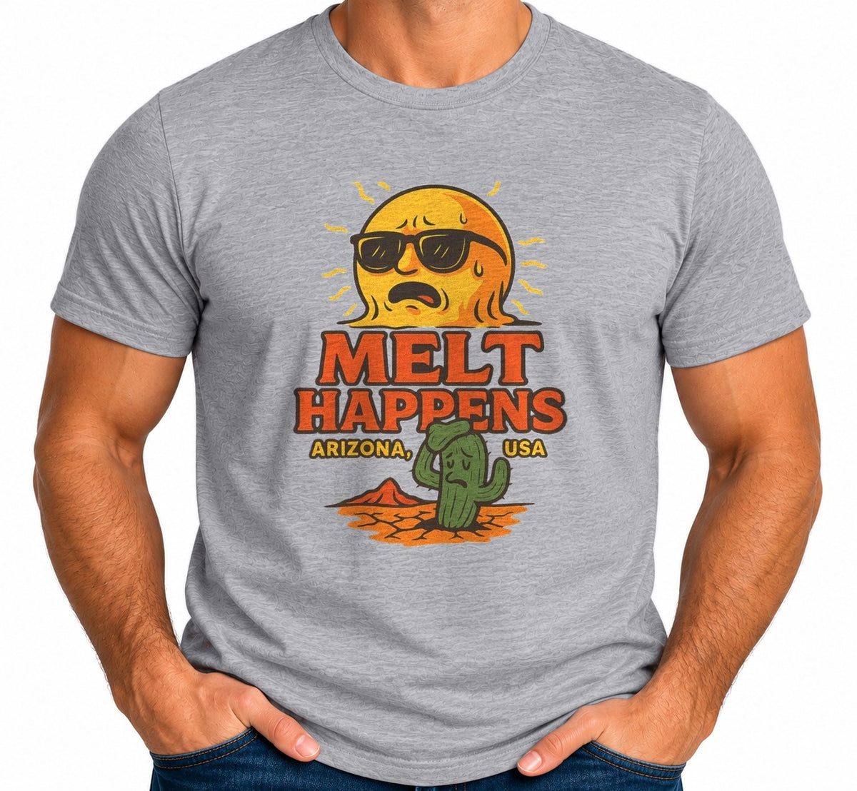 Man wearing the Melt Happens T-Shirt