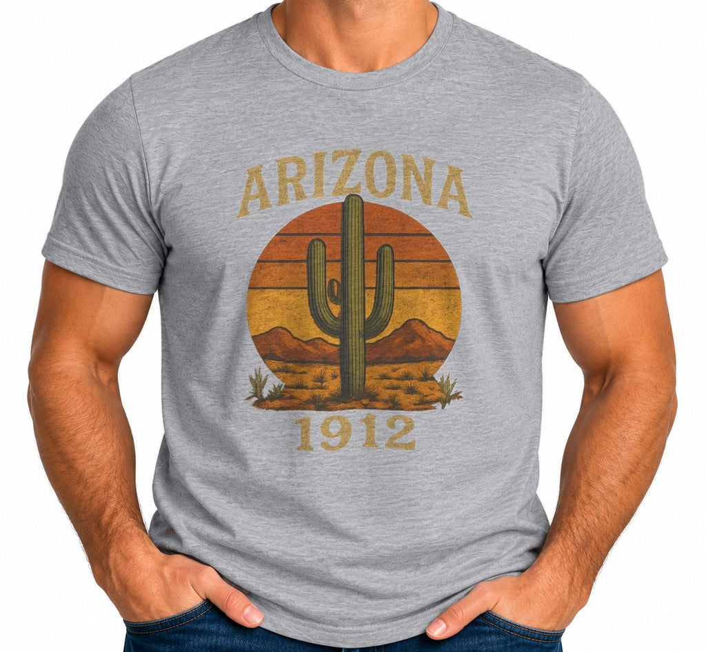 Man wearing the Arizona 1912 Cactus T-Shirt