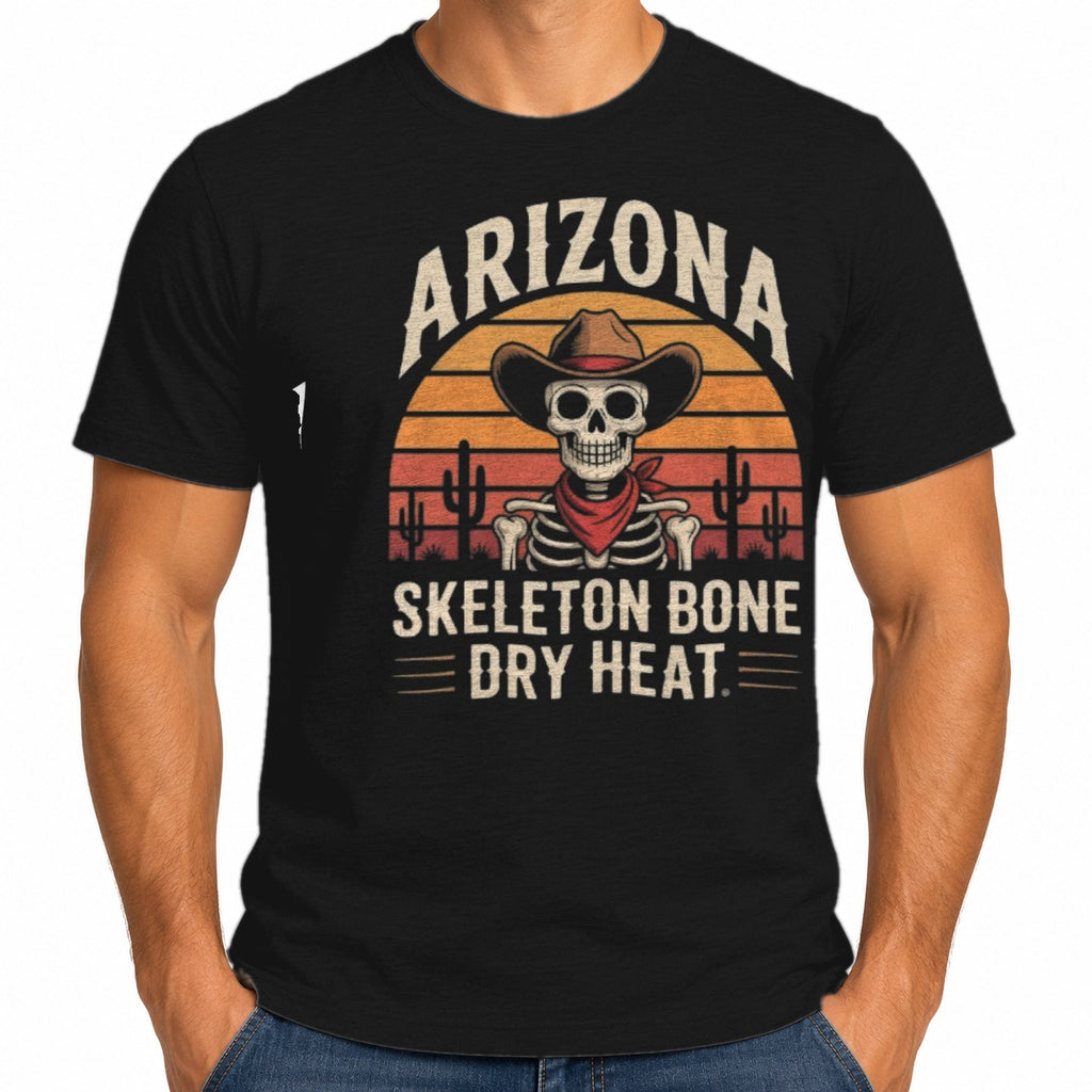 Man wearing the Skeleton Bone Dry Heat T-Shirt