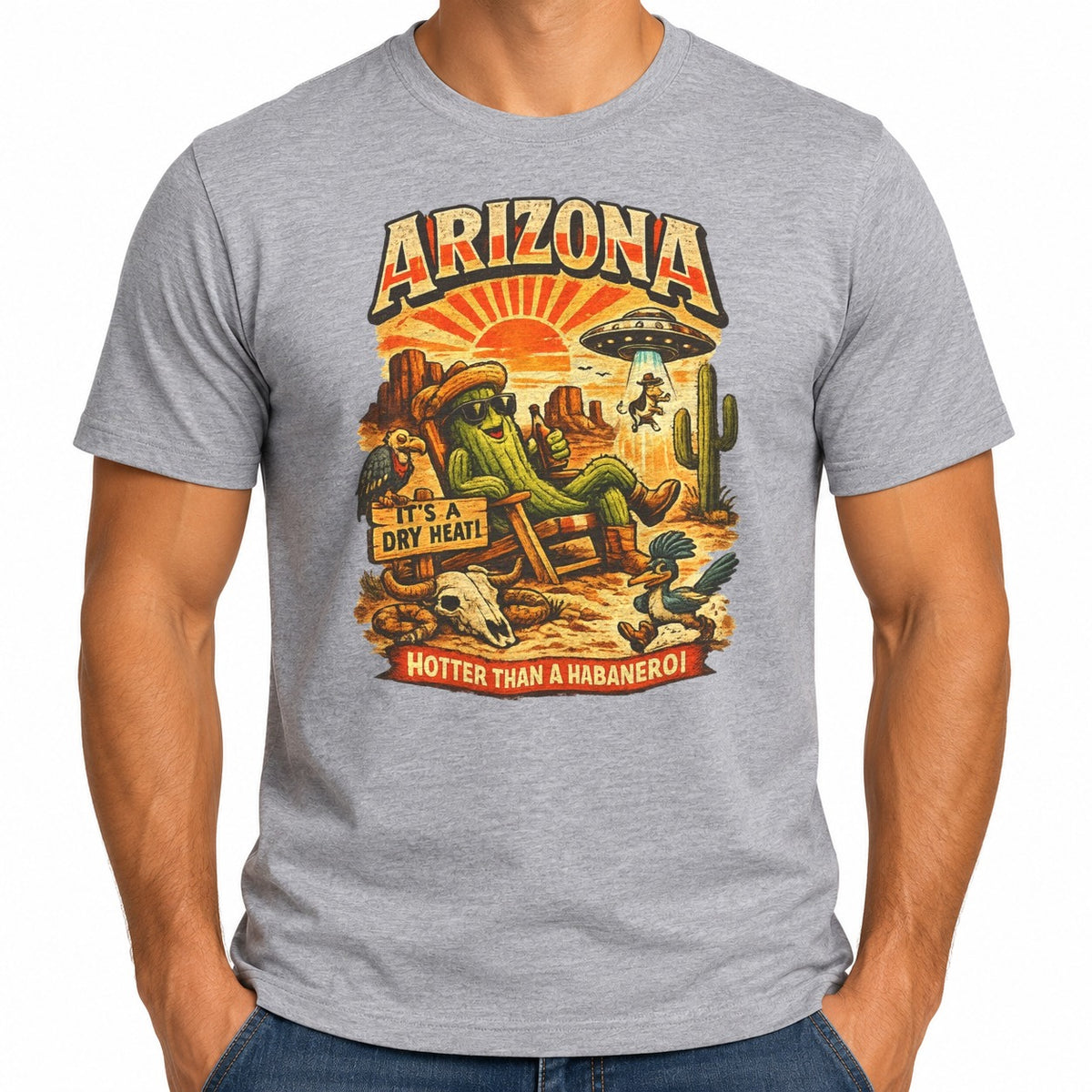 Man wearing the Hotter Than a Habanero T-Shirt