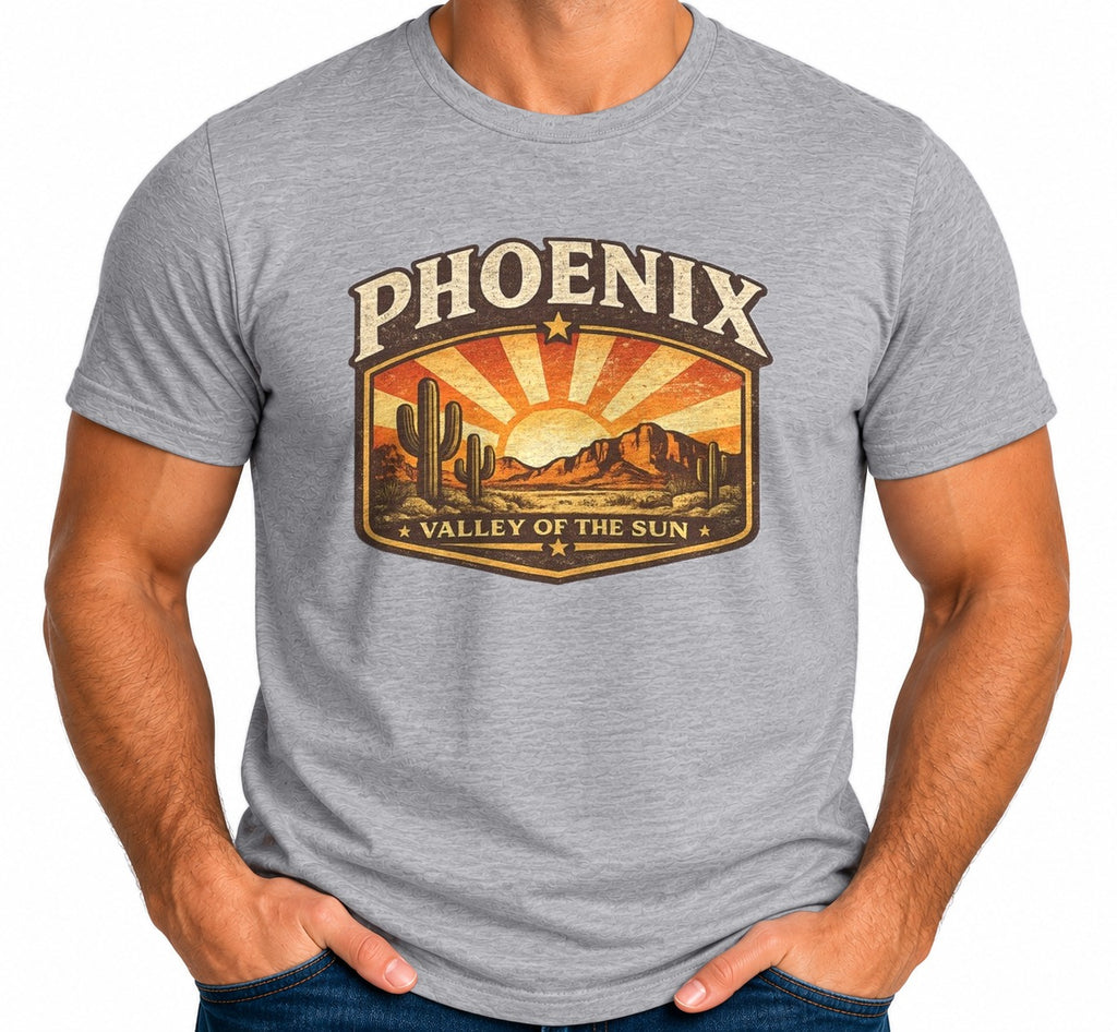 Man wearing the Phoenix Valley of the Sun T-Shirt