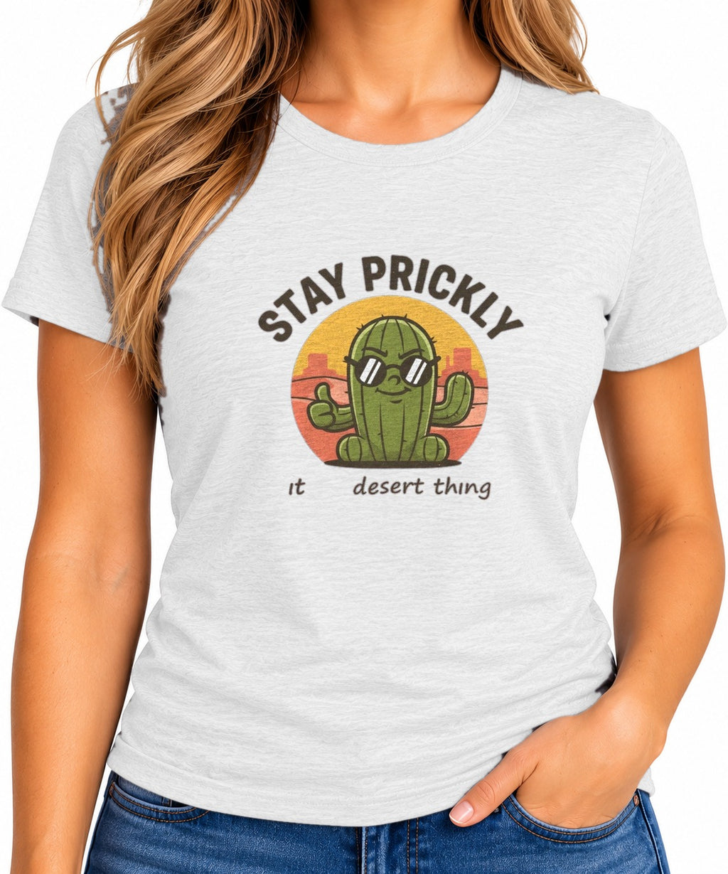 Woman wearing the Stay Prickly T-Shirt
