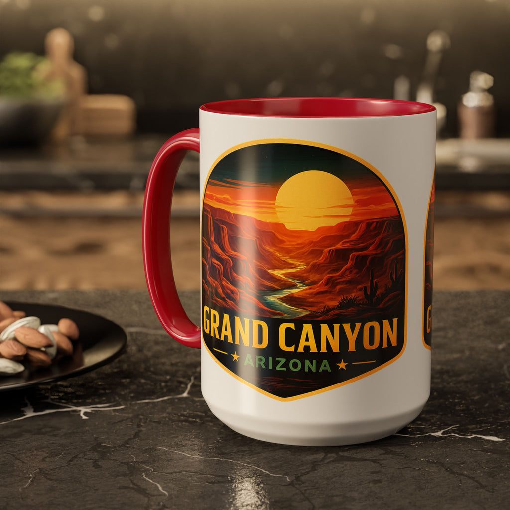 Grand Canyon Sunset Mug — Arizona Travel Coffee Cup (11oz/15oz) — back view 2