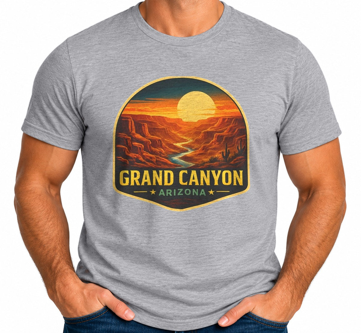 Man wearing the Grand Canyon Sunset T-Shirt