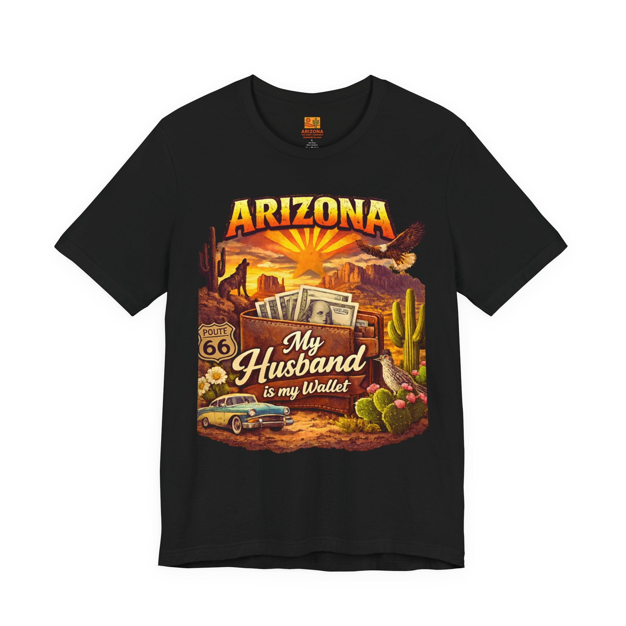 My Husband Is My Wallet T-Shirt — Funny Married Couple Tee — front view 2