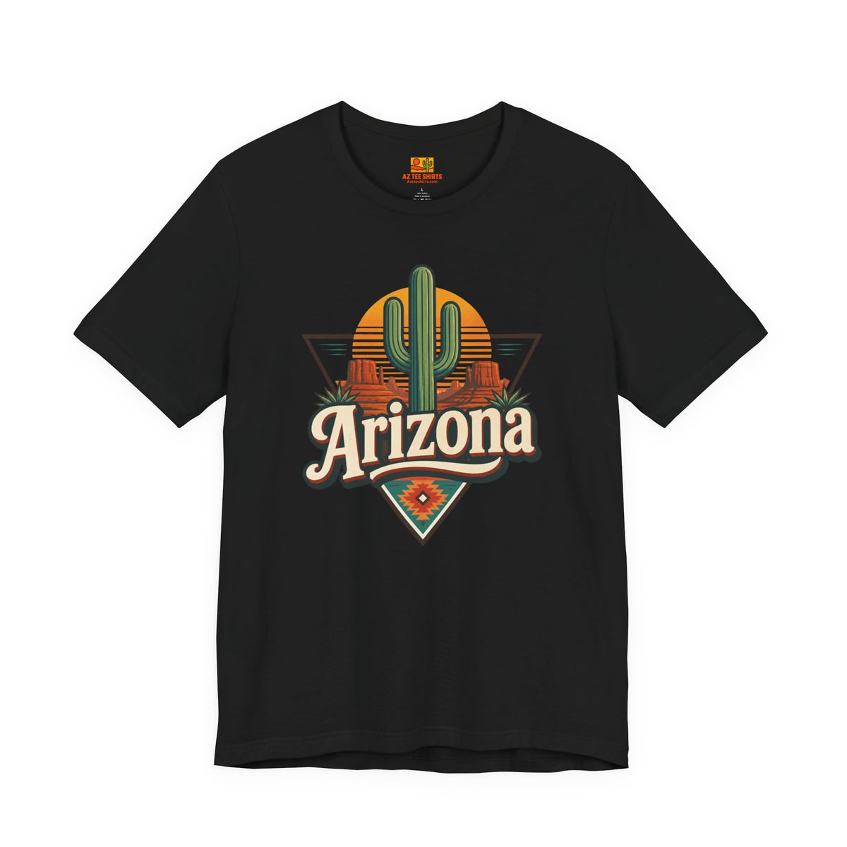 Vintage Arizona Saguaro Sunset T-Shirt – Retro Desert Southwest Tee — front view