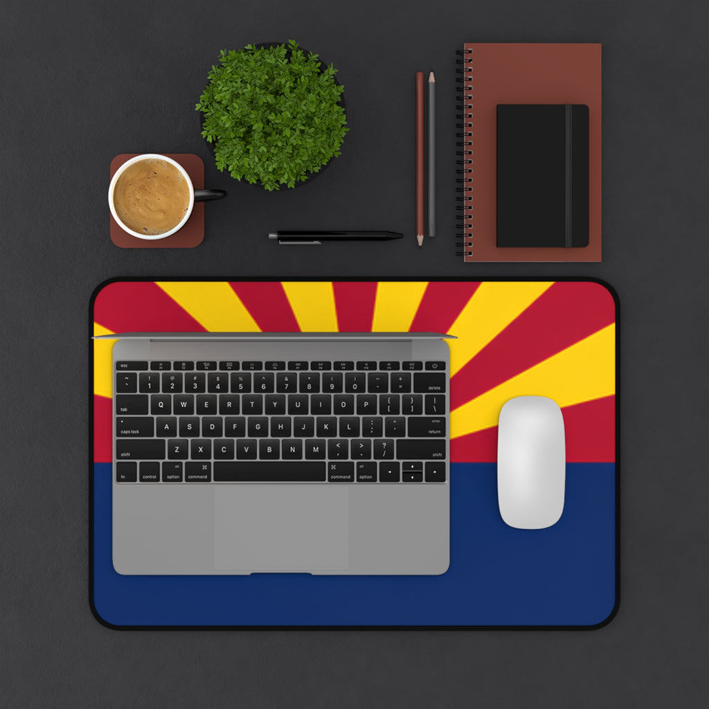 Arizona Flag Desk Mat — State Pride Mouse Pad for Office & Home — front view