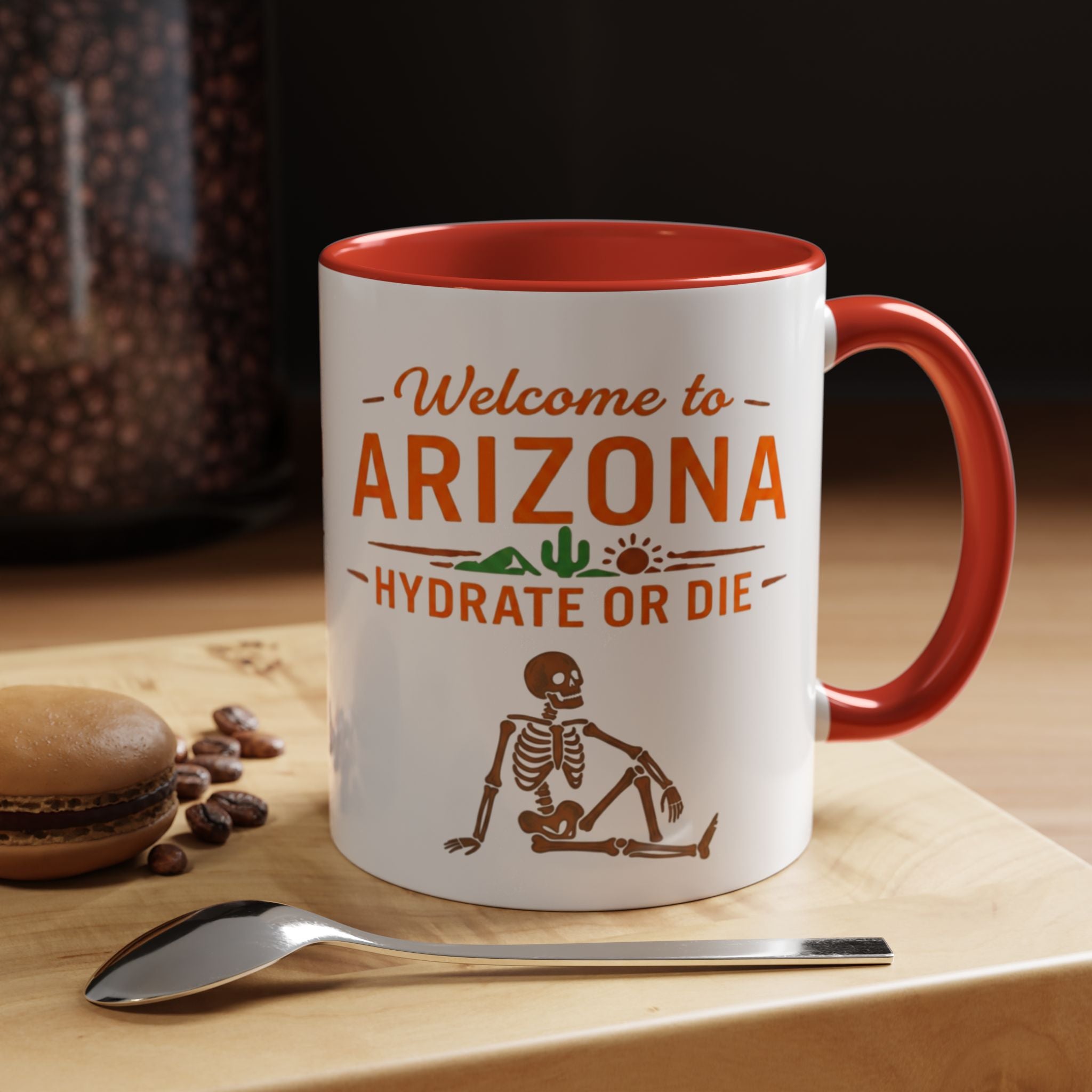 Arizona Mug - "Welcome to Arizona: Hydrate or Die" Coffee Cup (11/15oz) — detail view