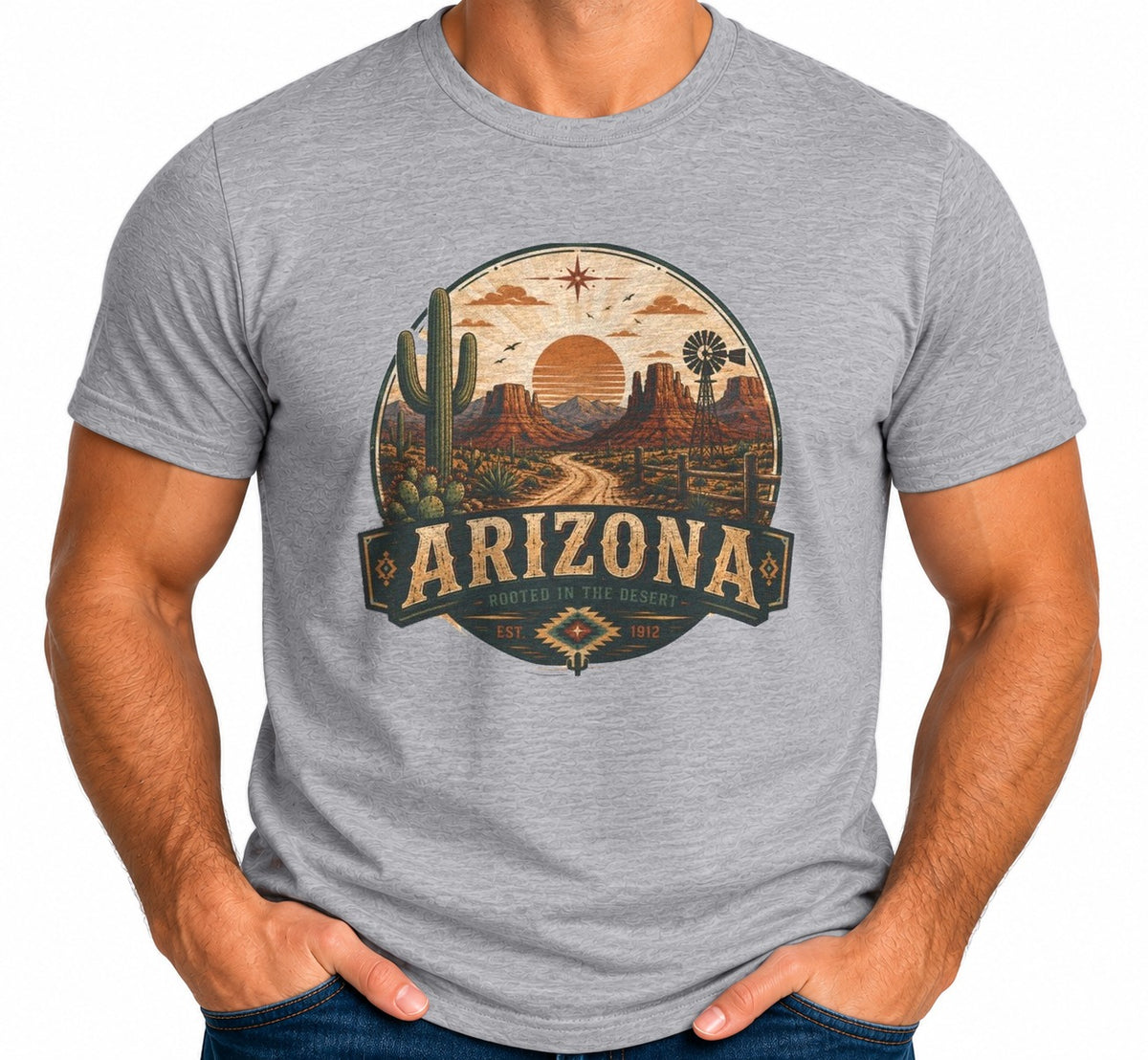 Man wearing the Arizona Desert T-Shirt