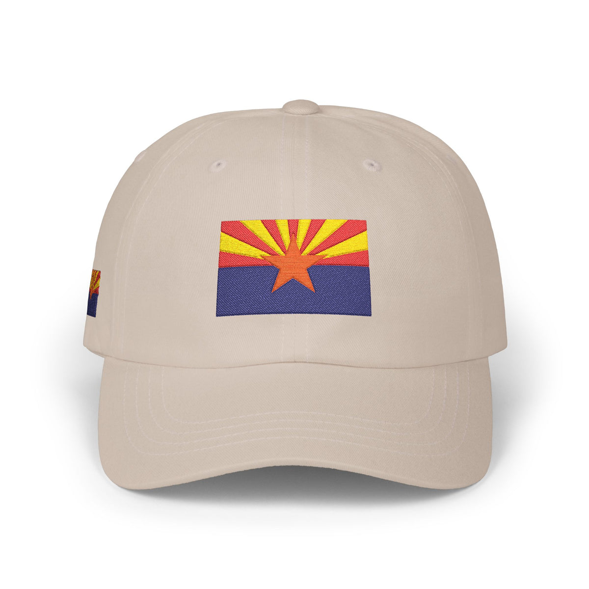 Arizona flag embroidered dad cap - Stone, front view