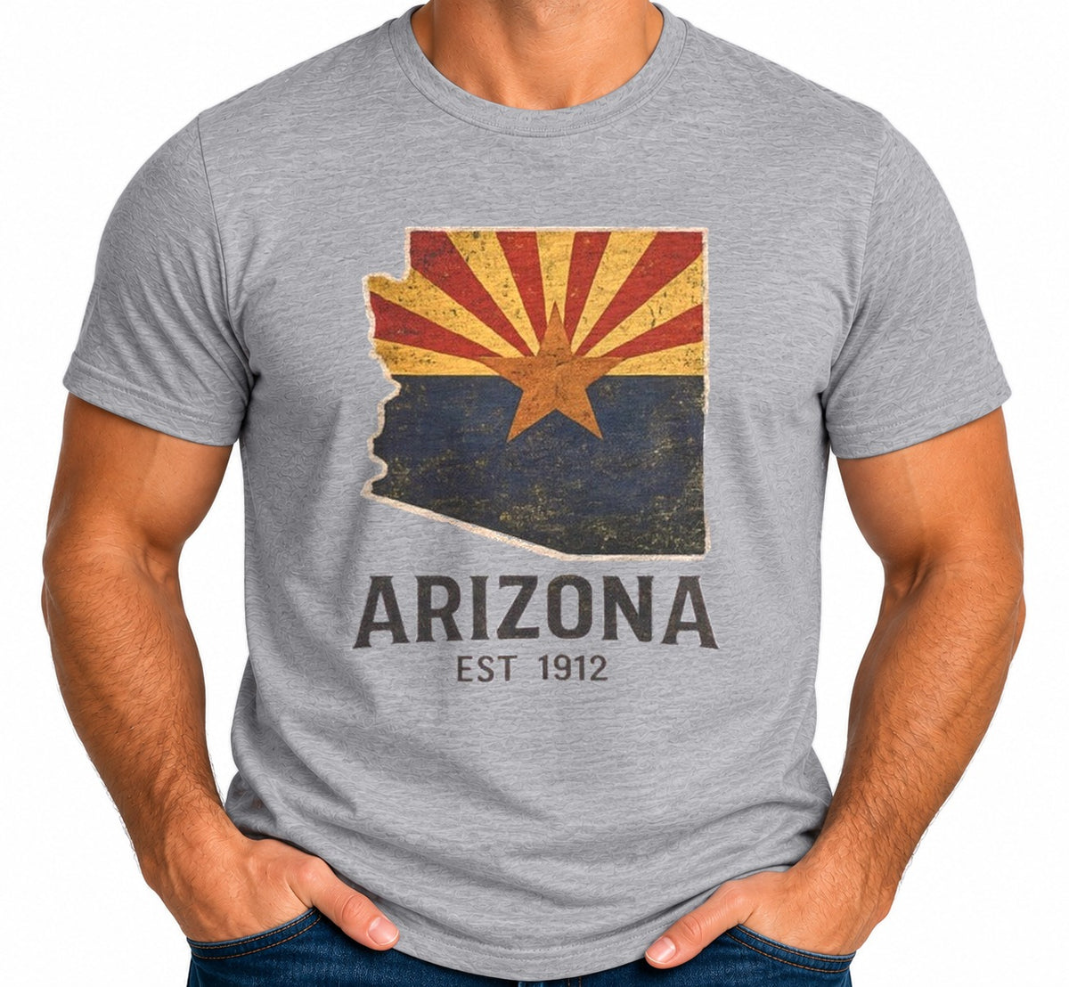 Man wearing the Arizona State Flag T-Shirt