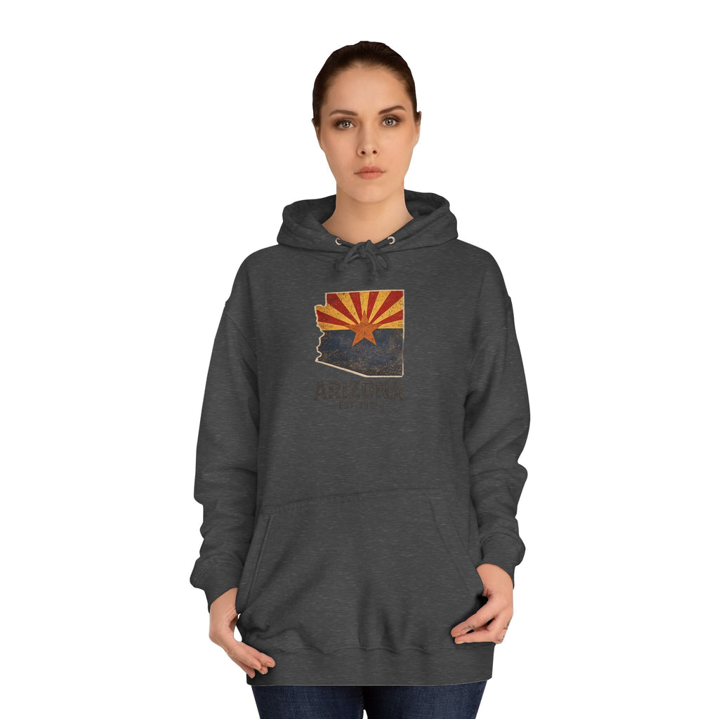 Arizona State Flag Pullover Hoodie — Vintage 'Arizona Est. 1912' Graphic Sweatshirt — detail view 3