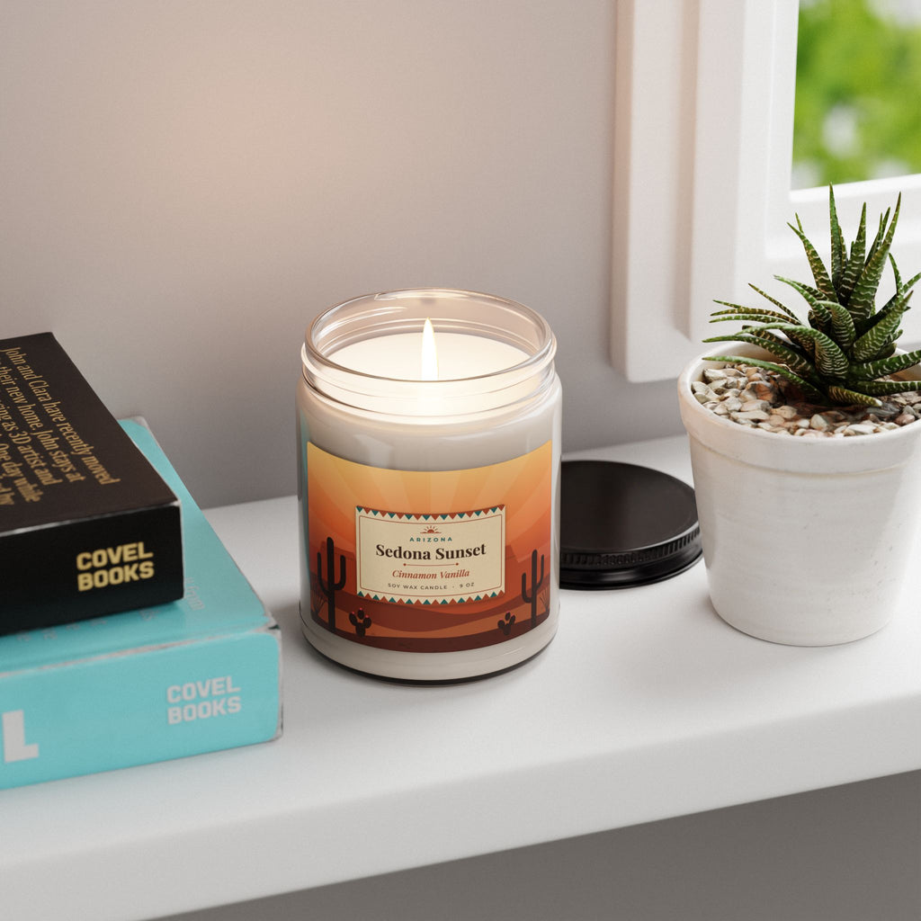 Sedona Sunset Candle – Cinnamon Vanilla Arizona Soy Candle 9oz — detail view