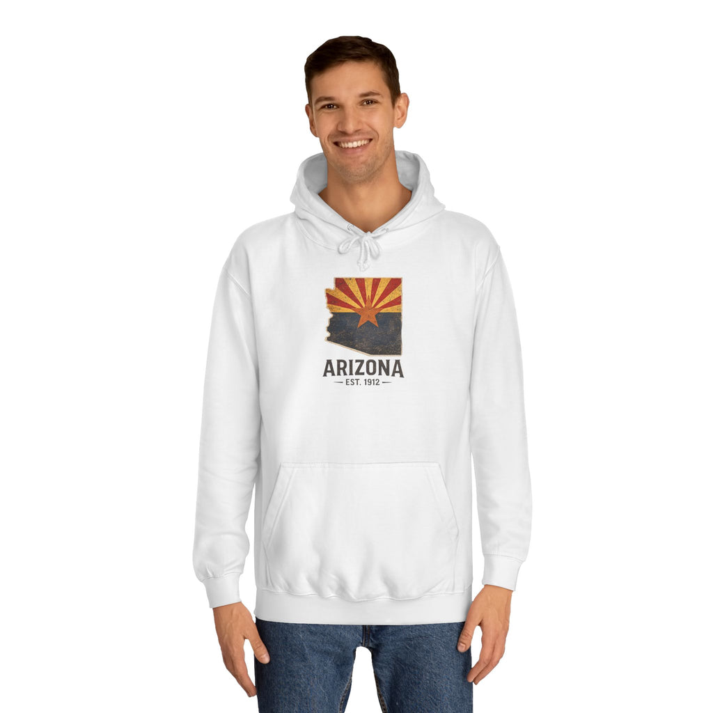 Arizona State Flag Pullover Hoodie — Vintage 'Arizona Est. 1912' Graphic Sweatshirt — alternate view