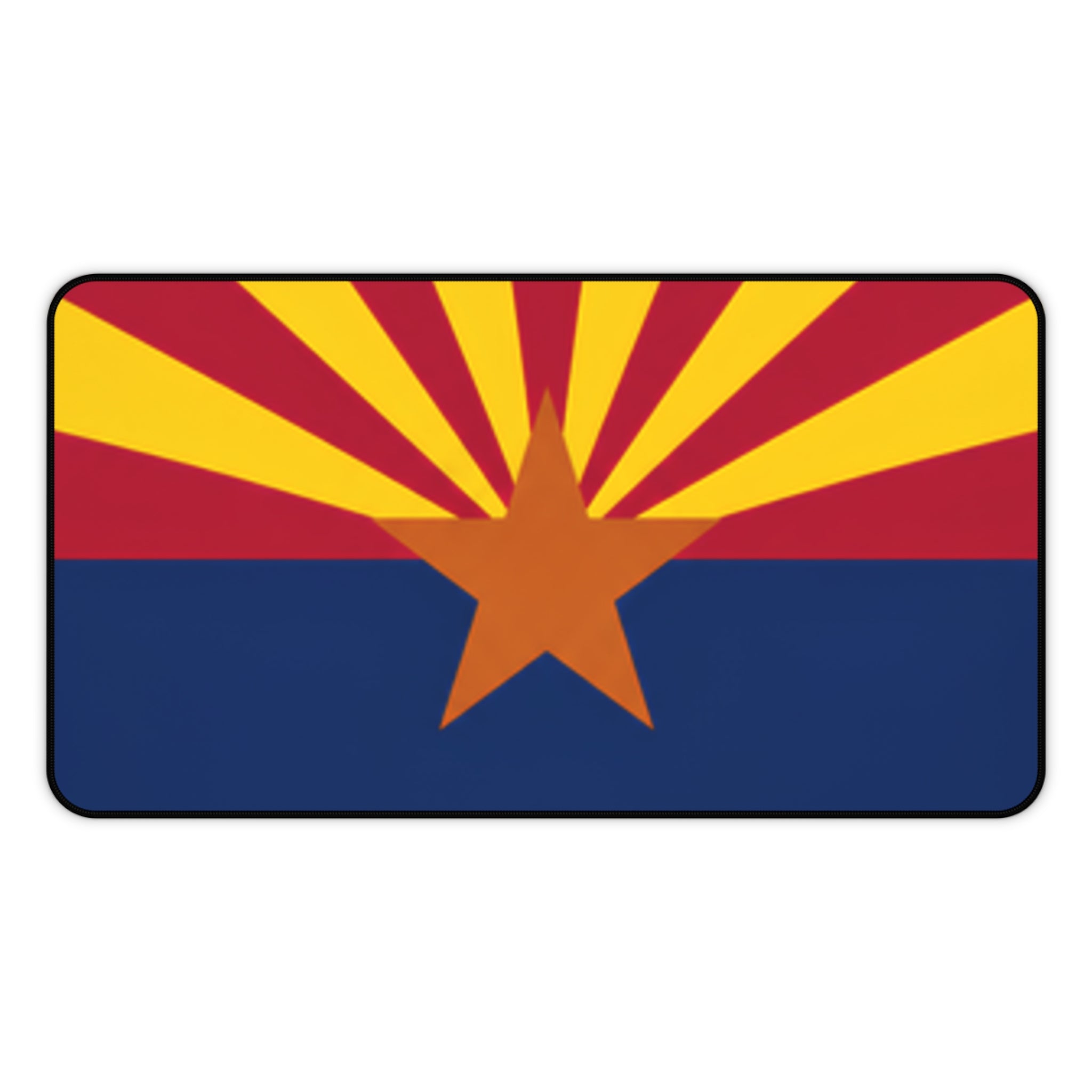 Arizona Flag Desk Mat — State Pride Mouse Pad for Office & Home — back view