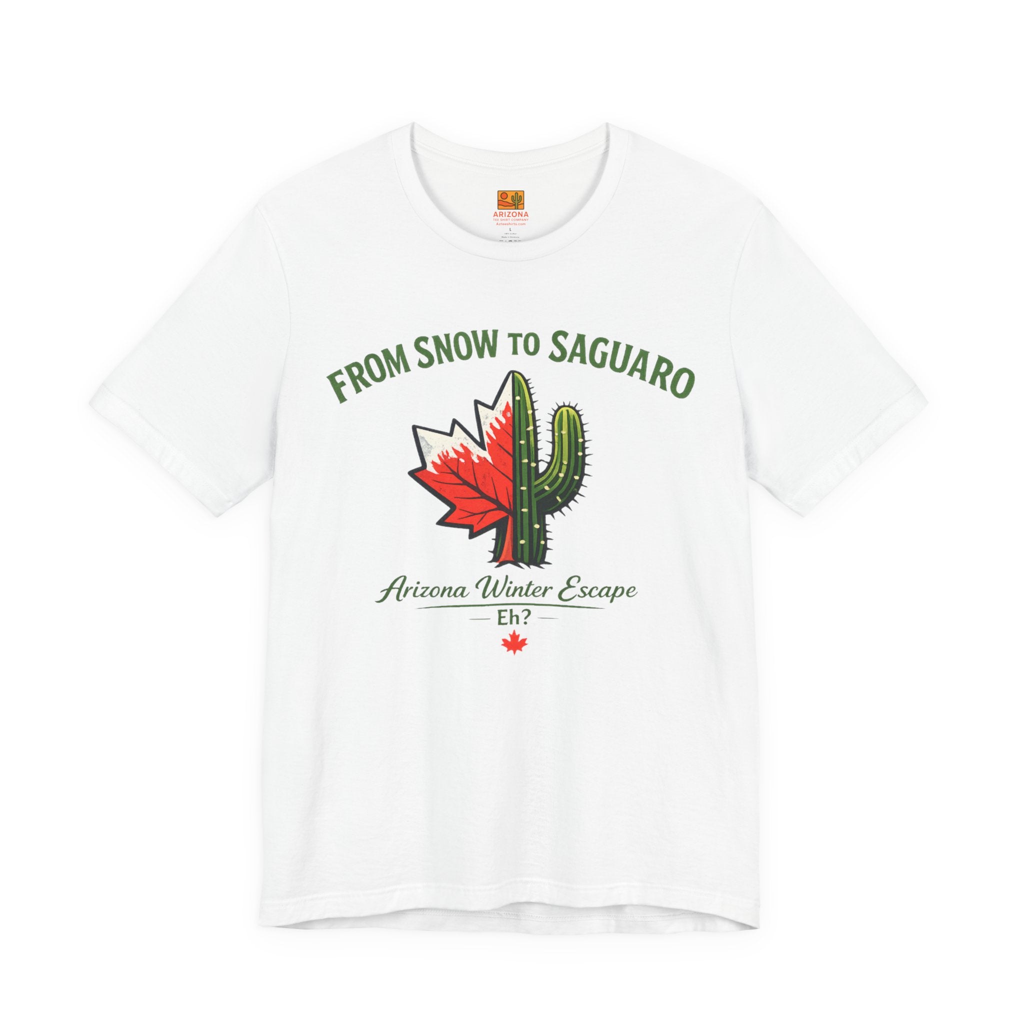 Arizona Winter Escape Tee — "From Snow to Saguaro" — back view 2