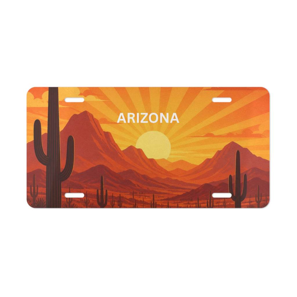 Arizona Sunset Vanity Plate - Desert License Plate Decor — back view