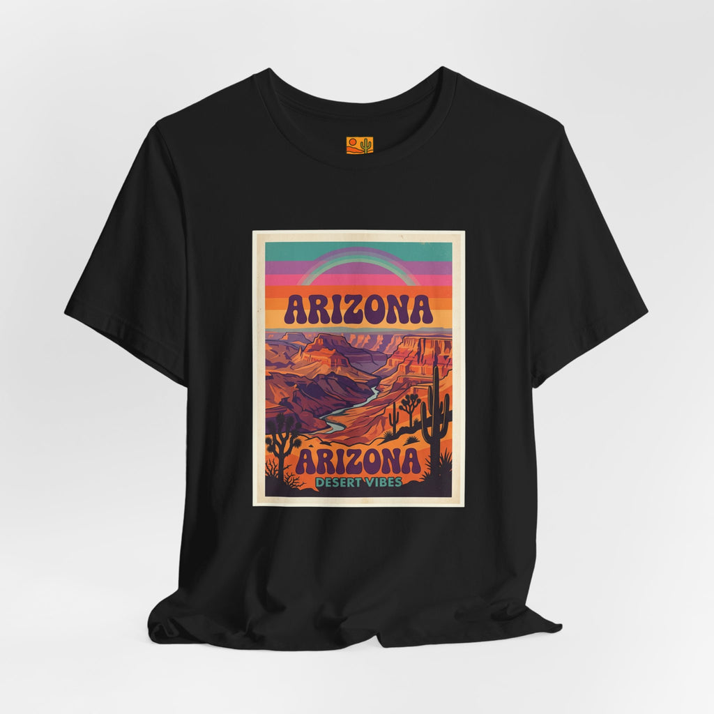 Arizona Sunset Tee — Retro Desert Graphic T-Shirt — front view 2