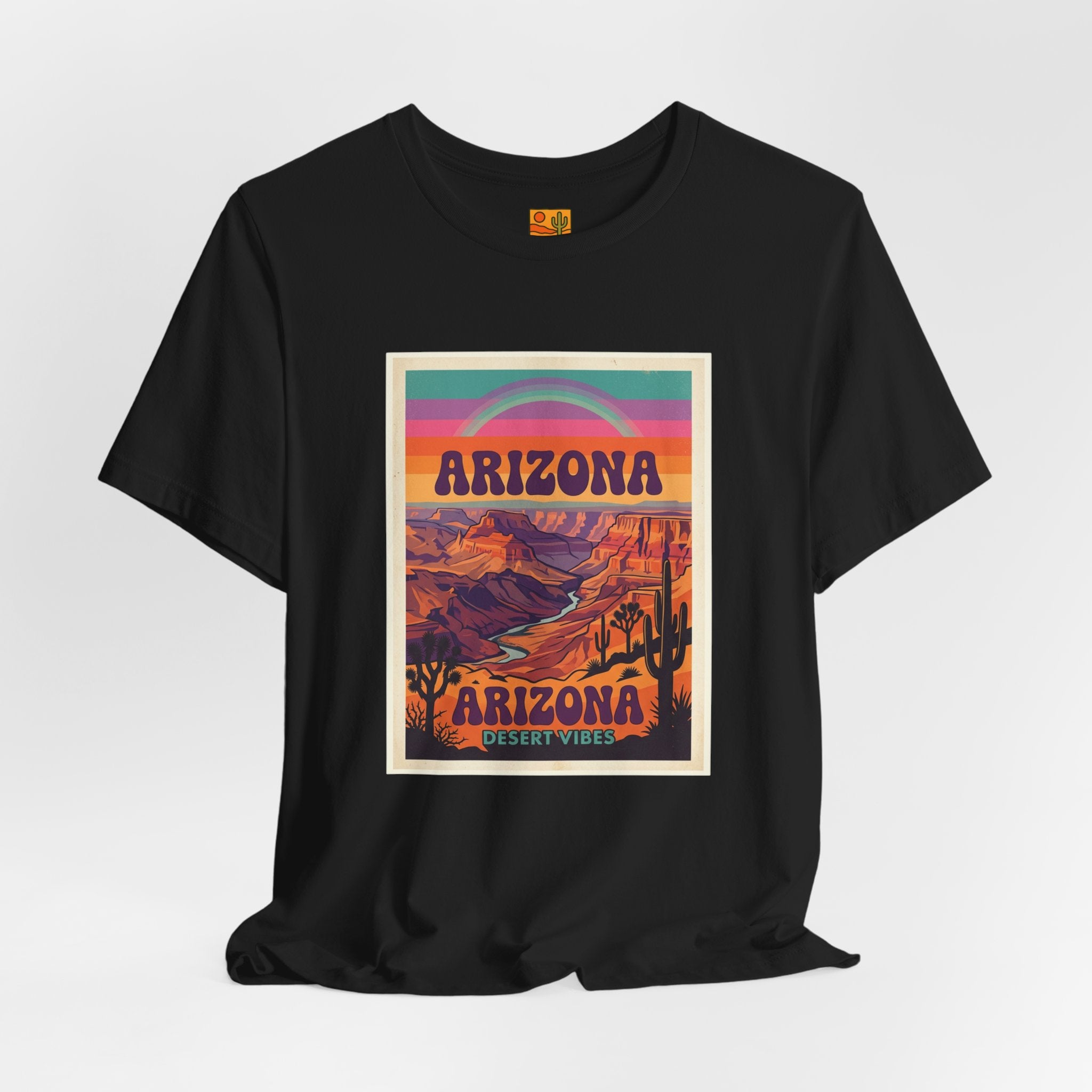Arizona Sunset Tee — Retro Desert Graphic T-Shirt — front view 2