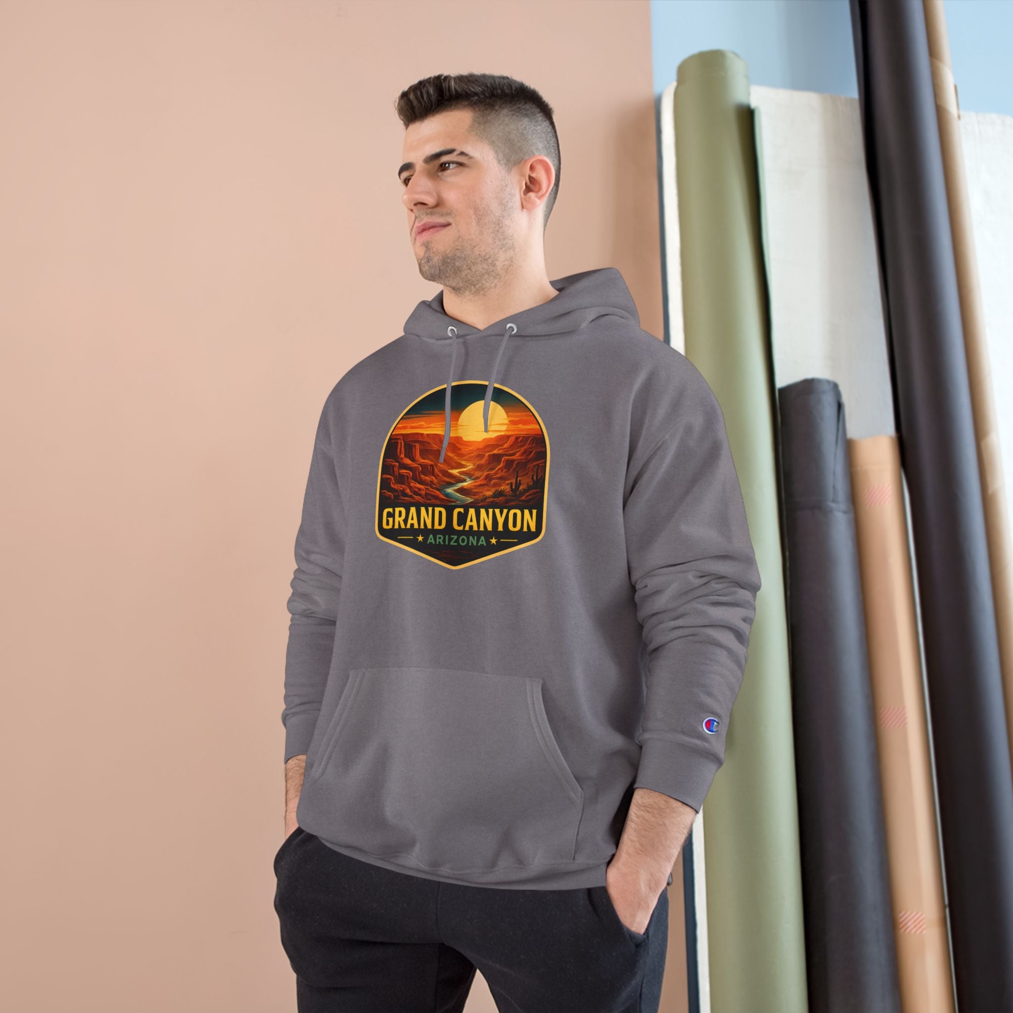 Arizona Desert Hoodie — Grand Canyon Sunset Badge Pullover