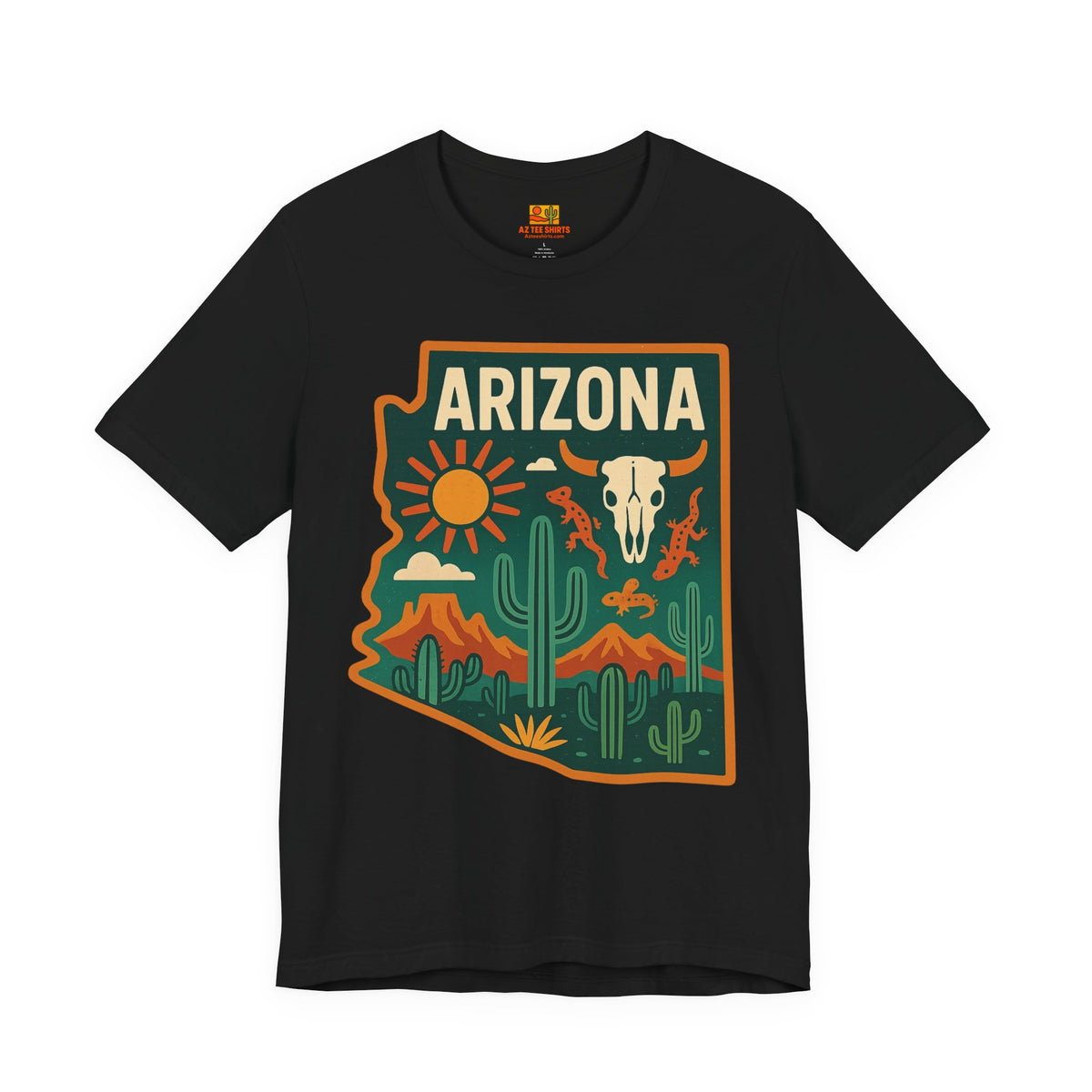 Cactus, Skull & Sunset T‑Shirt — front view 2