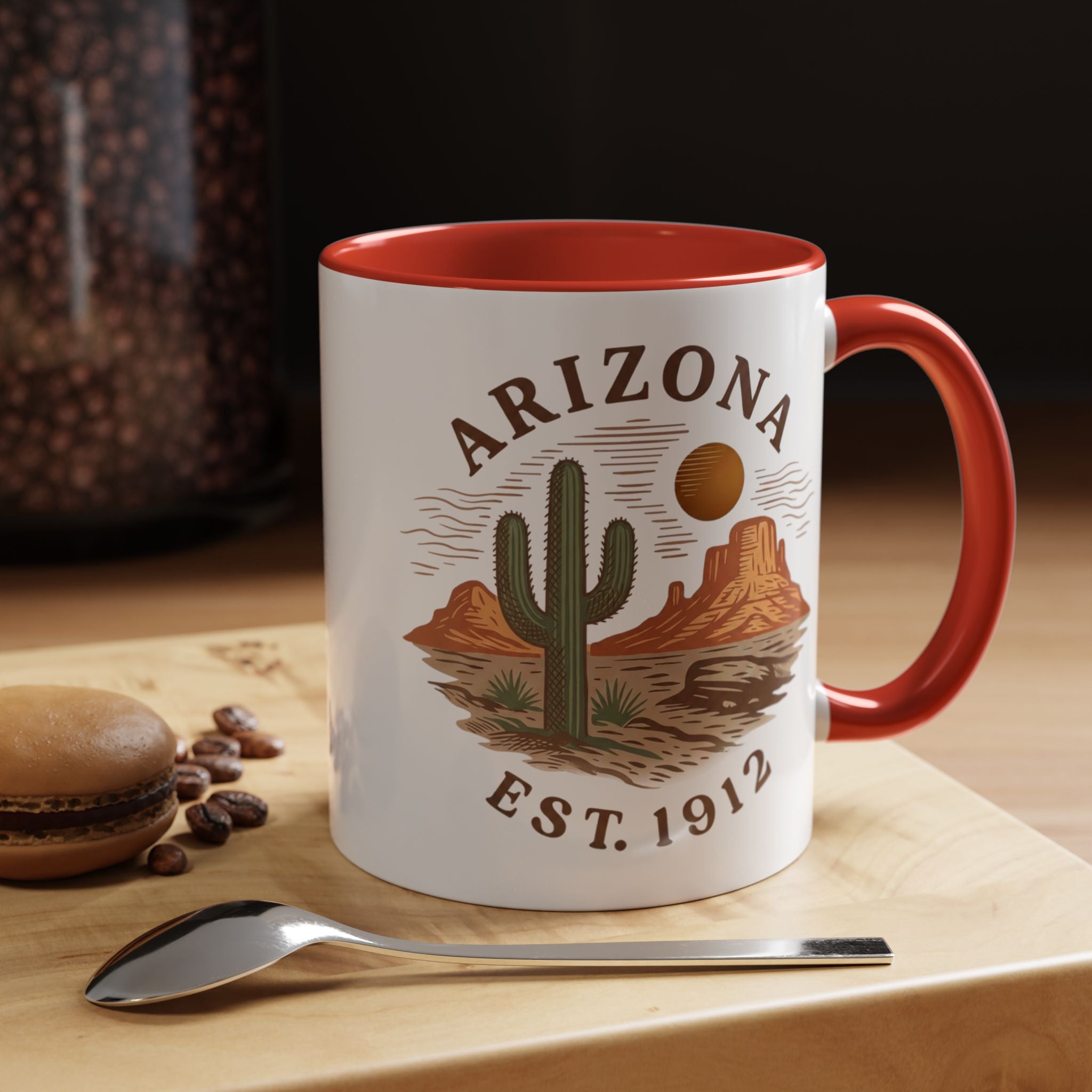 Arizona Desert Coffee Mug – ‘Arizona Est. 1912’ Accent Ceramic Mug (11/15oz) — back view