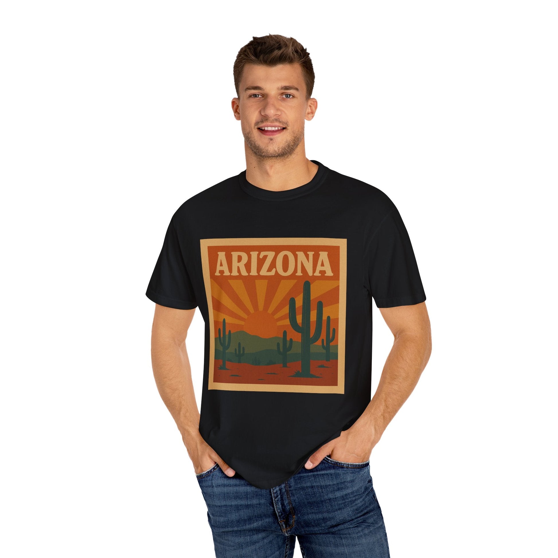 Arizona Sunset Unisex Garment-Dyed T-Shirt Printify