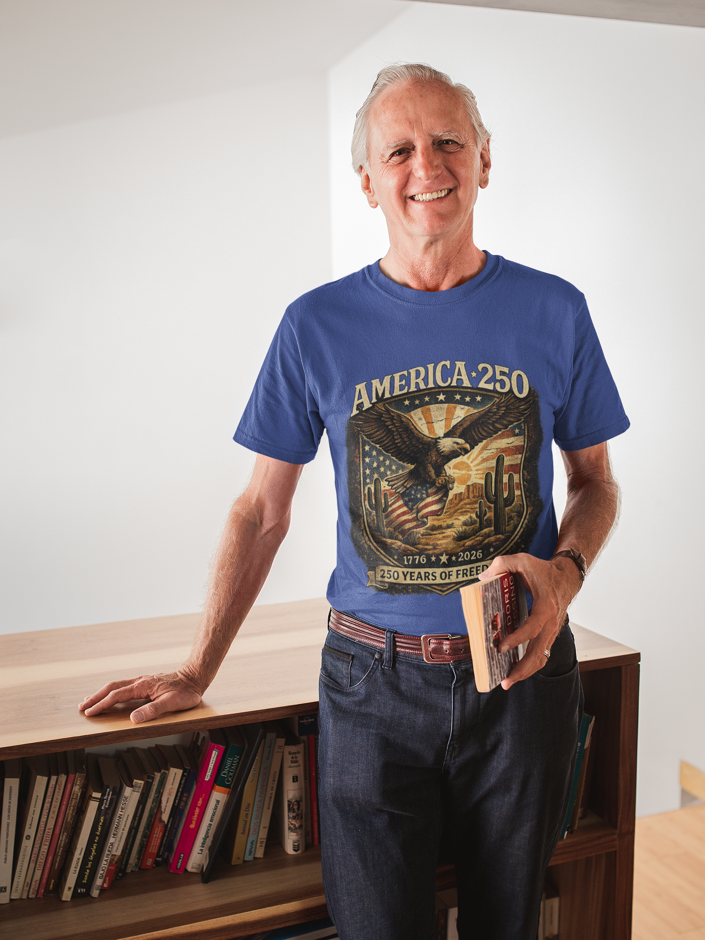 America 250 Eagle Tee – 250 Years of Freedom Patriotic T‑Shirt (1776–2026) — detail view